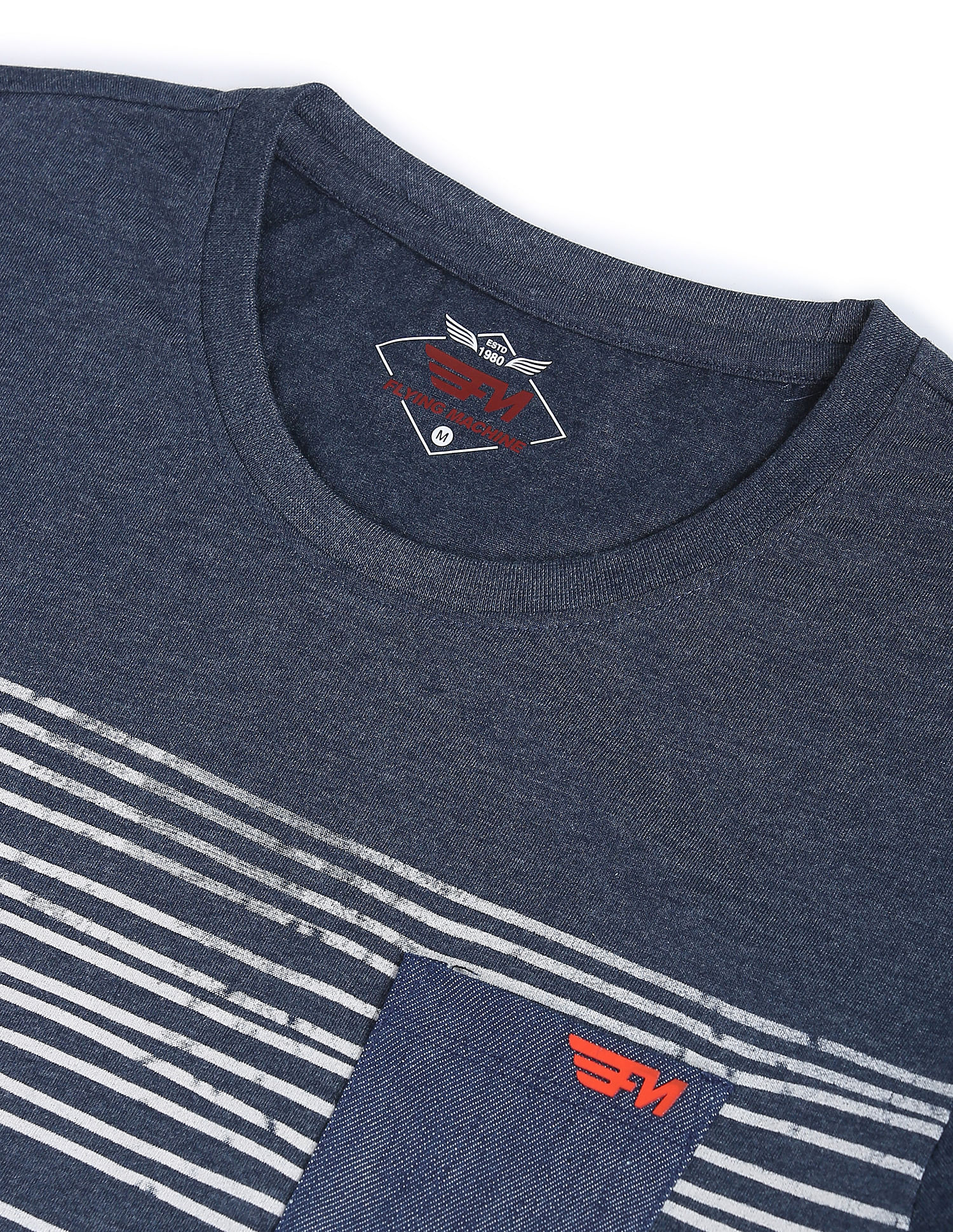 Flying Machine Horizontal Stripe Heathered T-Shirt