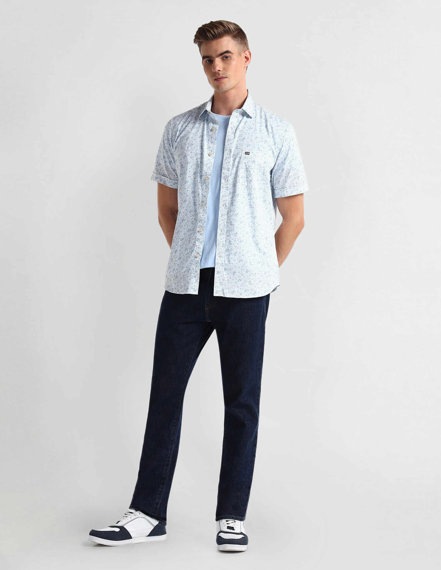 Arrow Sports Floral Print Cotton Shirt