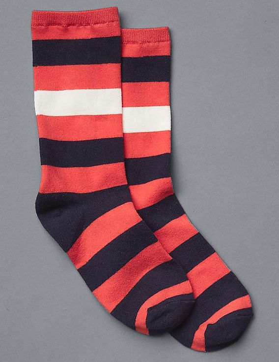 GAP Unisex Adults Red and Navy Rugby Stripe Socks