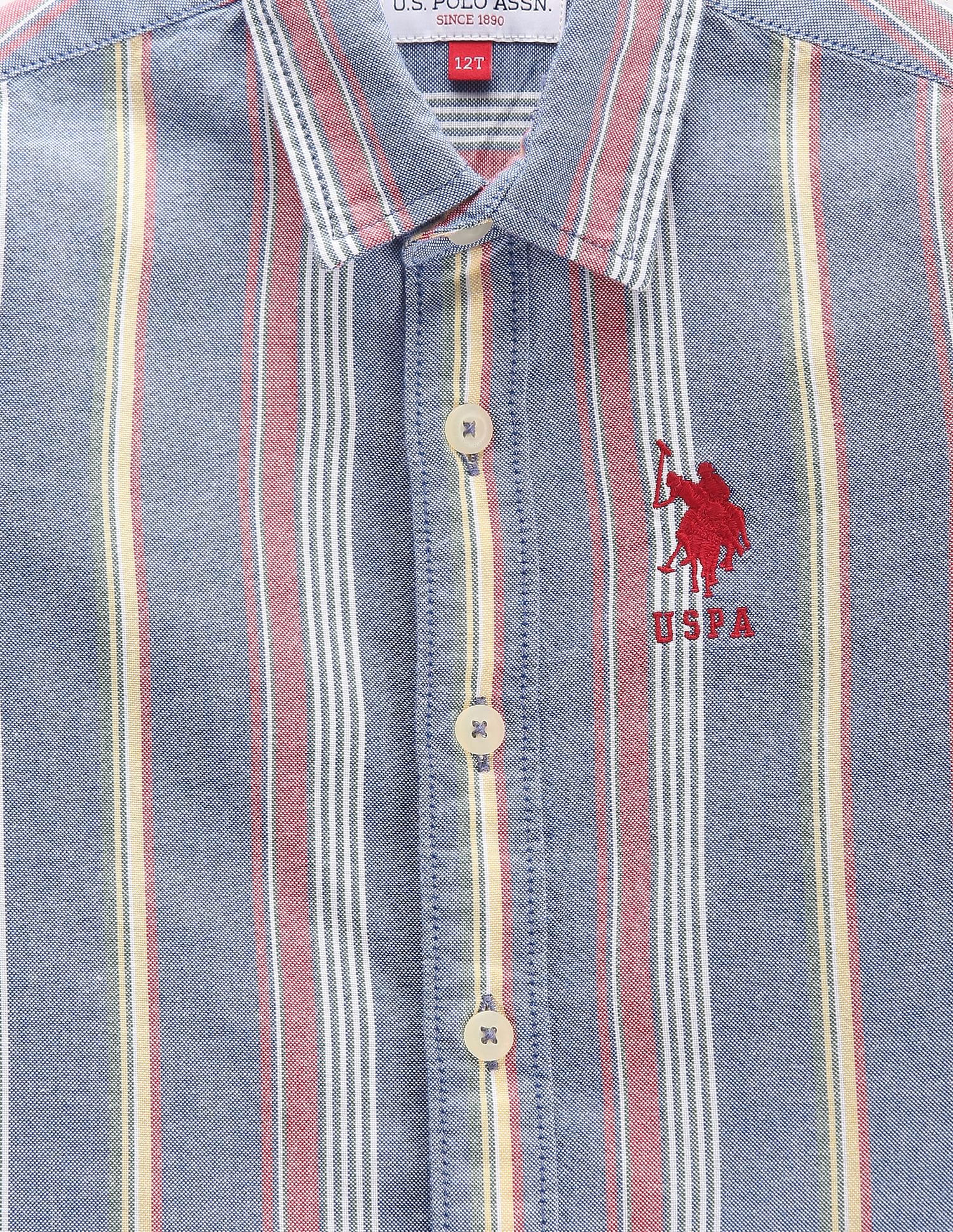 U.S. Polo Assn. Kids Boys Vertical Stripe Super Slim Fit Shirt