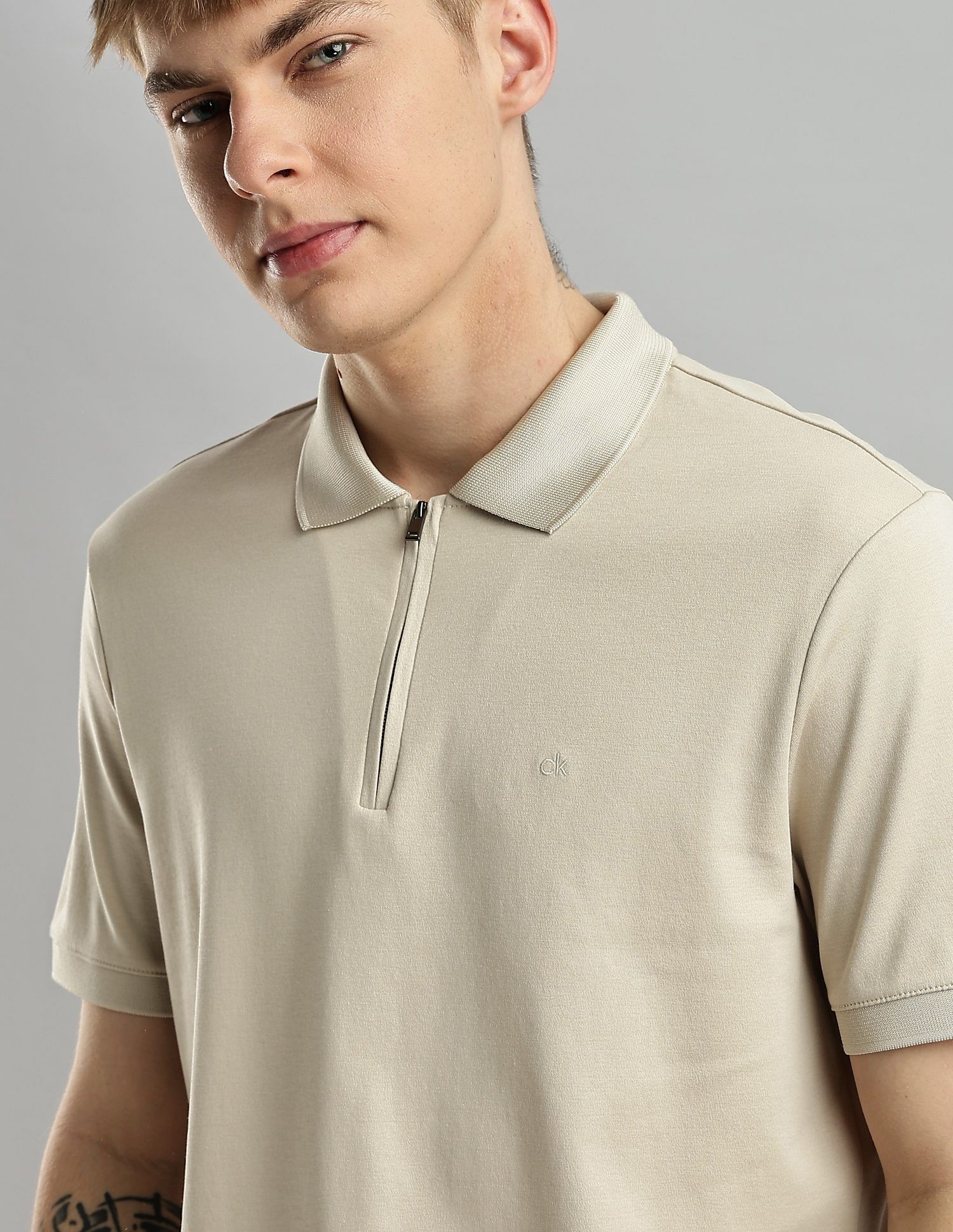 Calvin Klein Jeans Solid Regular Fit Cotton Polo Shirt