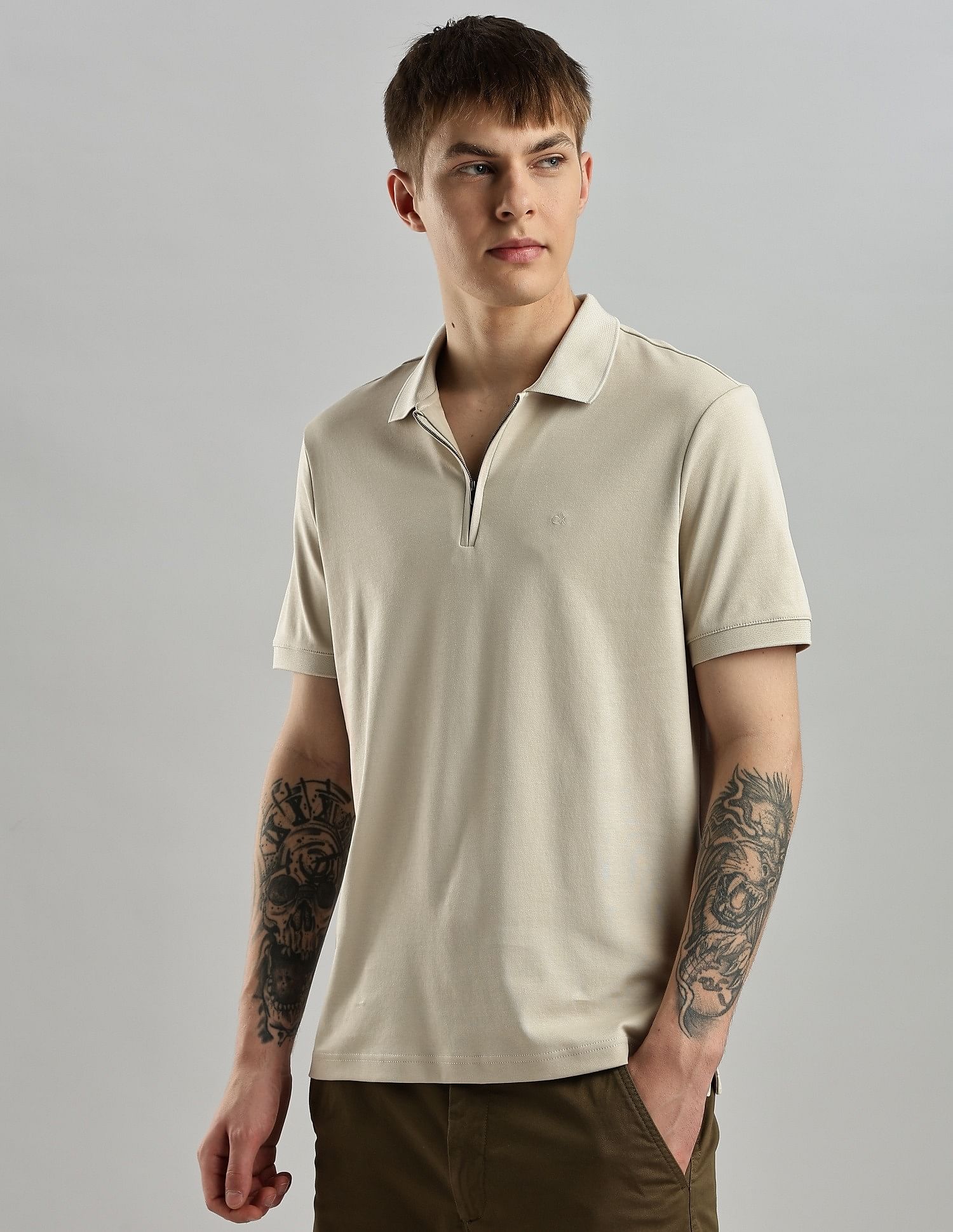 Calvin Klein Jeans Solid Regular Fit Cotton Polo Shirt