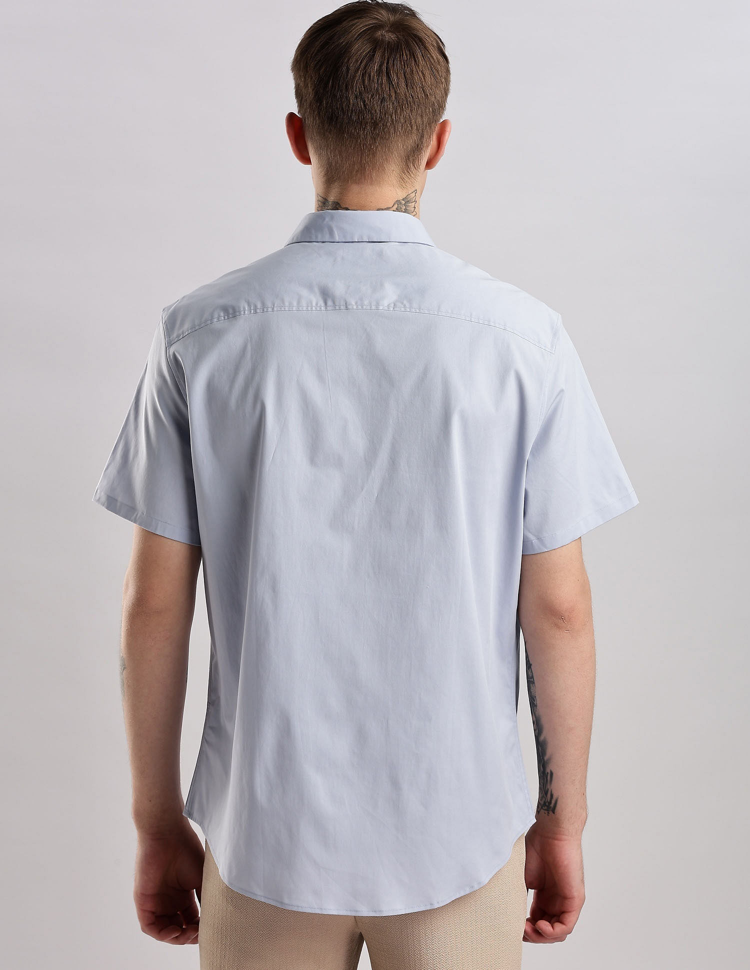 Calvin Klein Jeans Mens Blue Solid Shirt