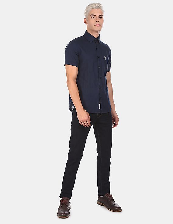 U.S. Polo Assn. Short Sleeve Cotton Linen Shirt