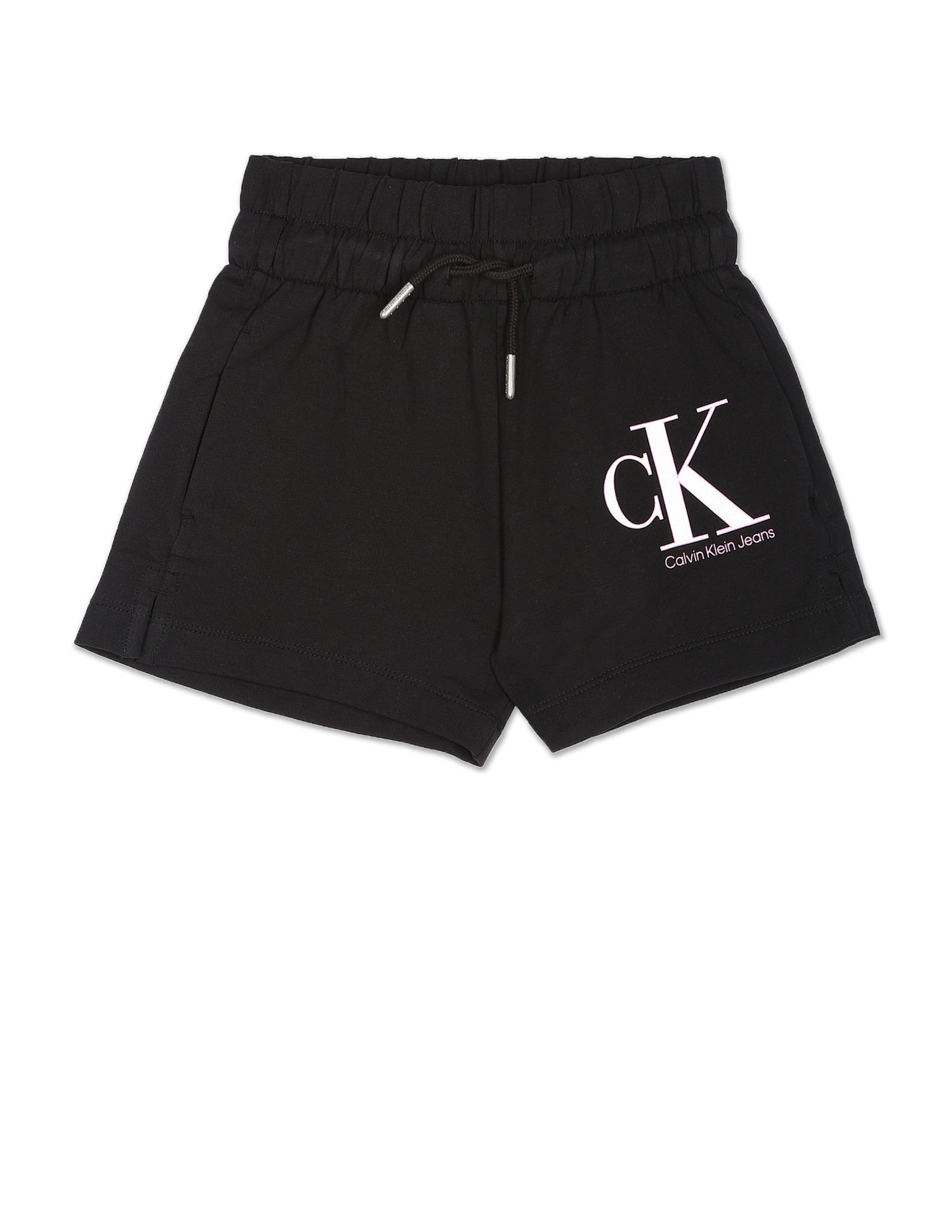 Calvin Klein Jeans Mid Rise Monogram Shorts, Black (10)