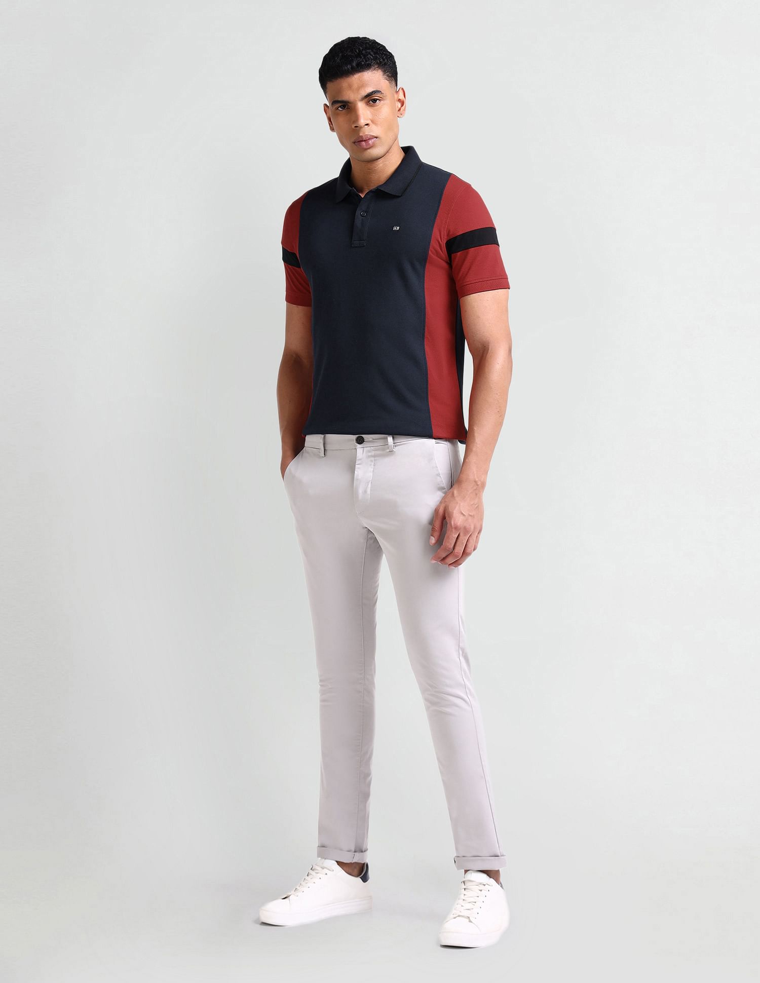 Arrow Sport Short Sleeve Color Block Polo Shirt