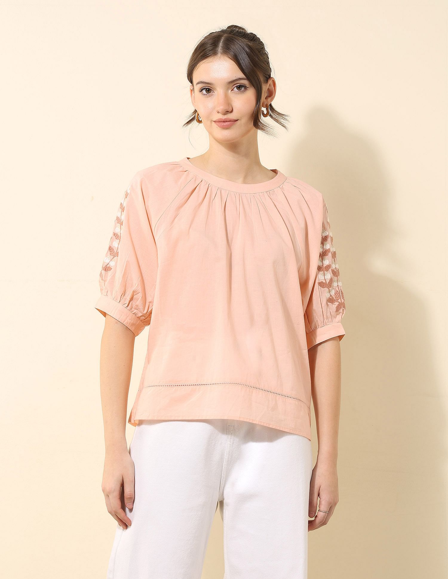 U.S. Polo Assn. Women Floral Embroidered Top