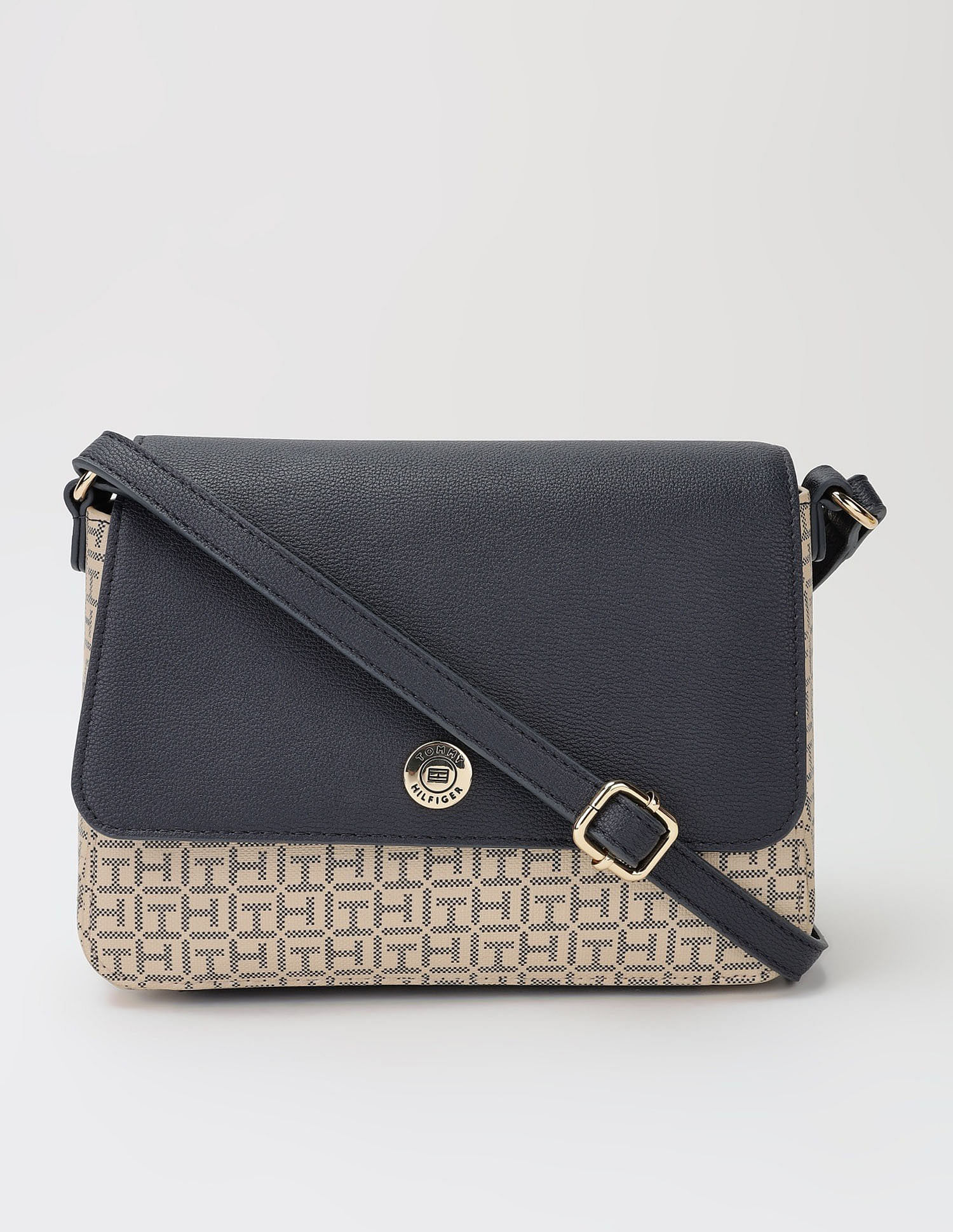 Tommy Hilfiger Logo Beige Pvc Sling Bag