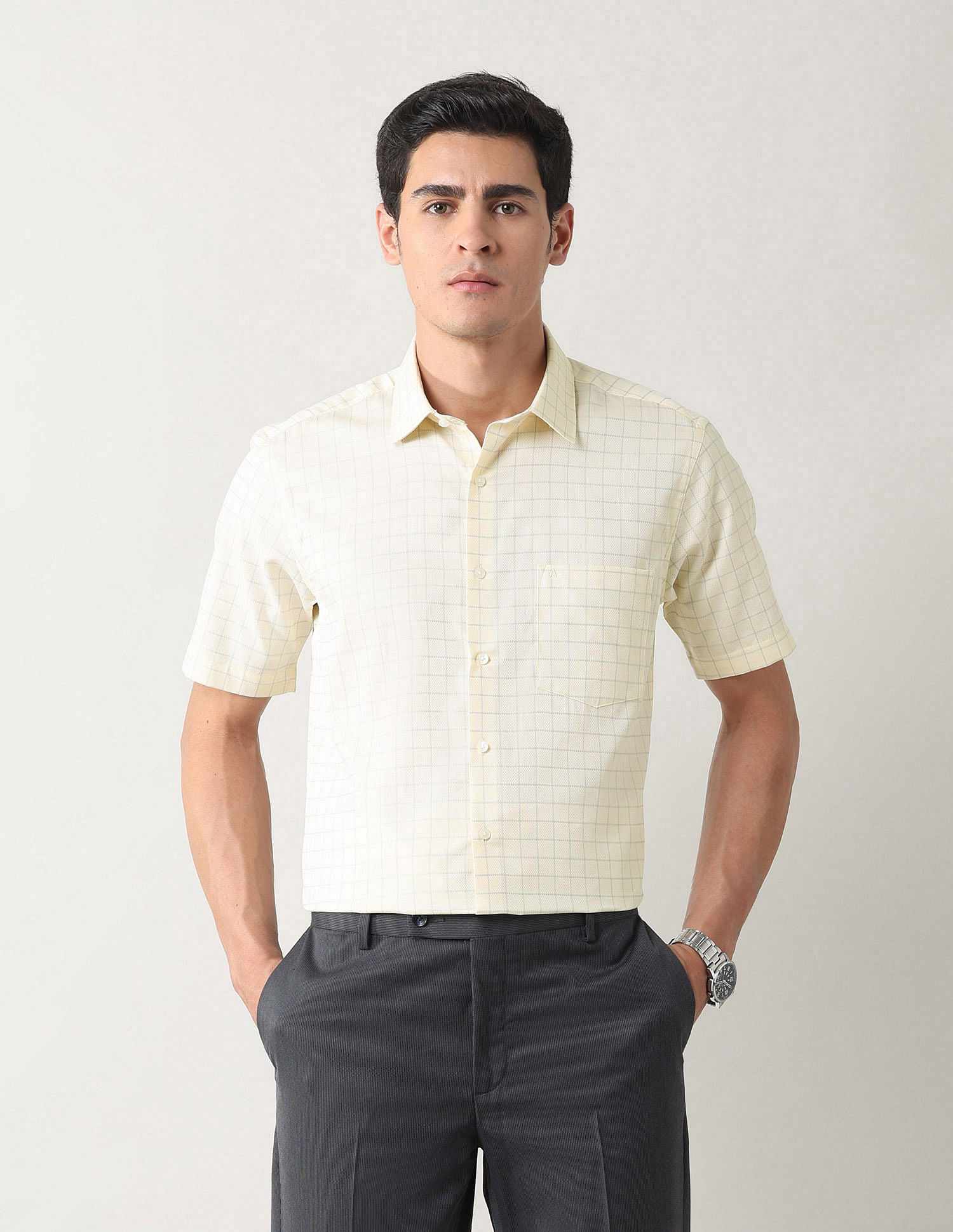 Arrow Liberty Classic Fit Windowpane Checked Shirt