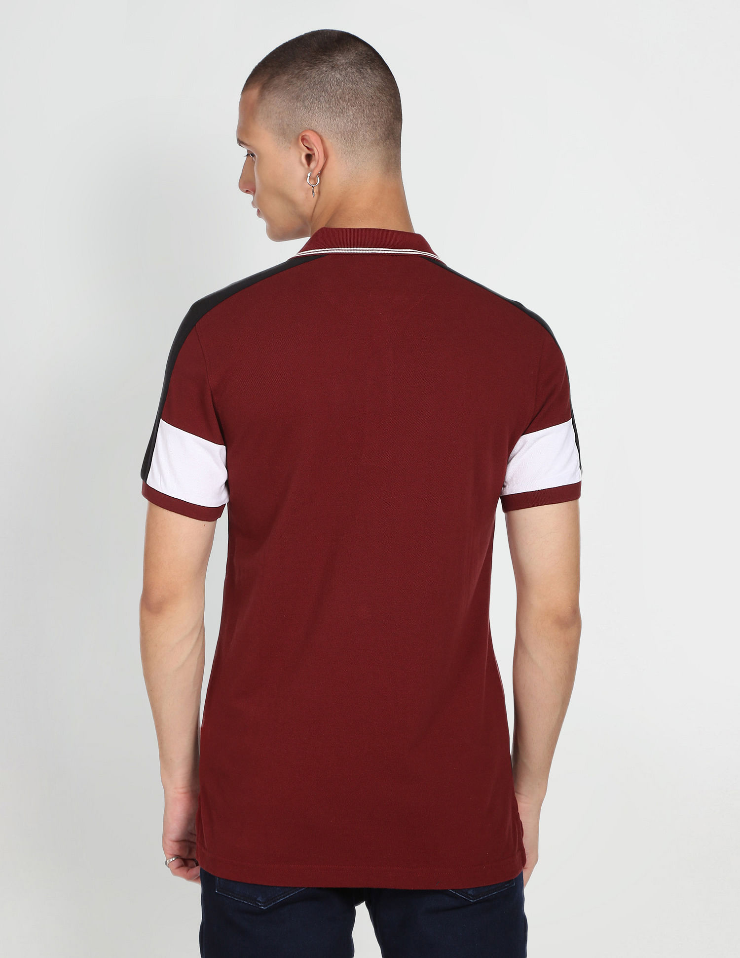 Flying Machine Striped Cotton Polo Shirt