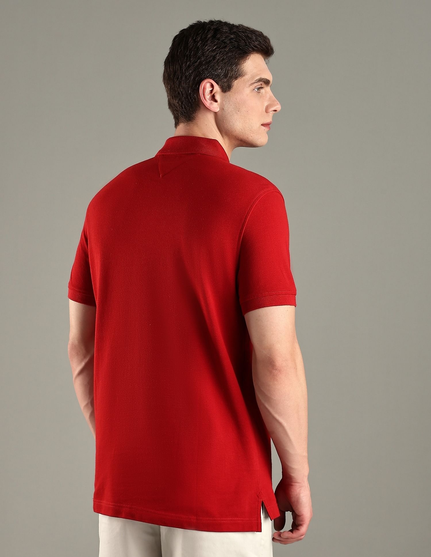 Tommy Hilfiger Solid Regular-Fit Cotton Polo T-Shirt