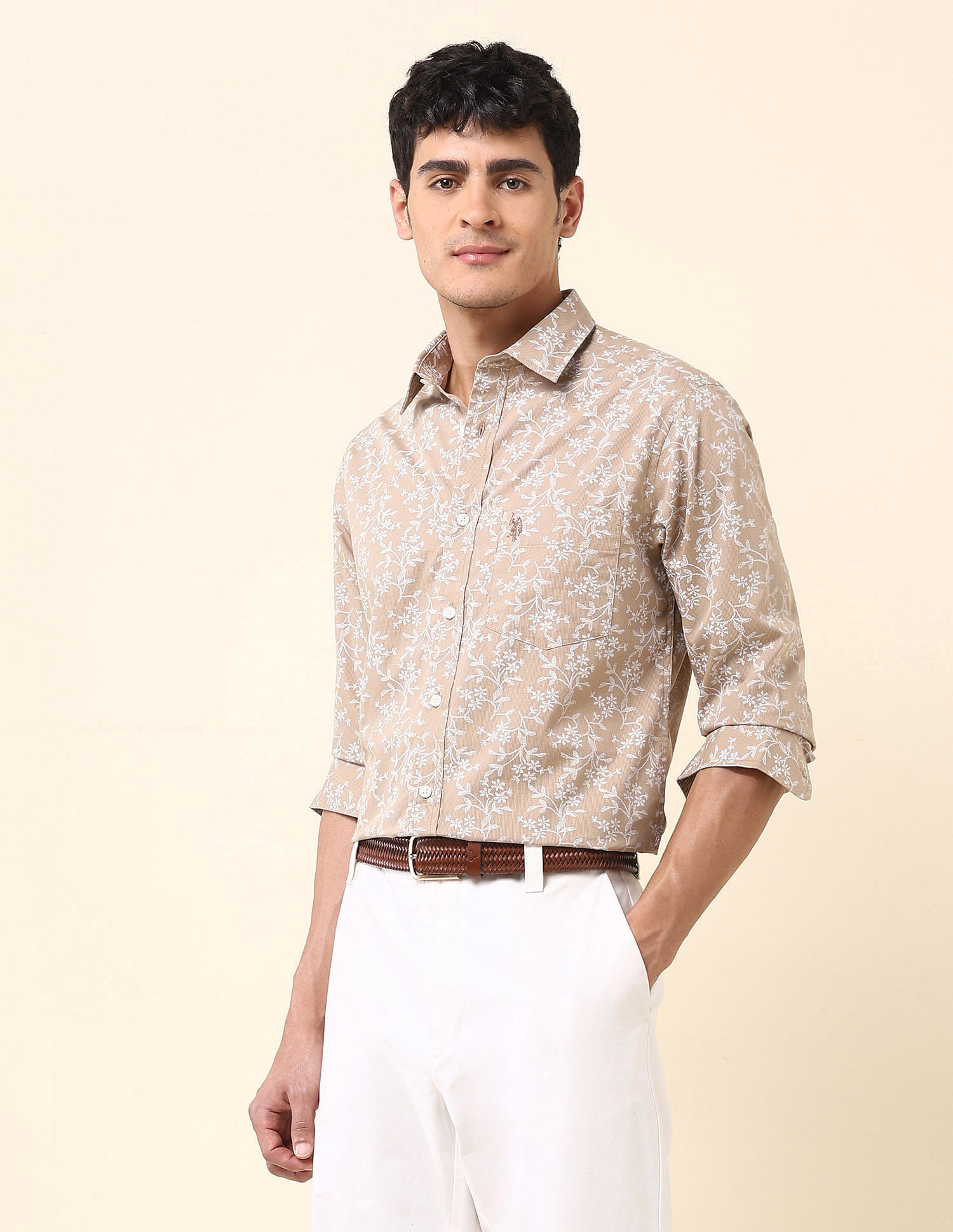 U.S. Polo Assn. Pure Cotton Floral Printed Shirt