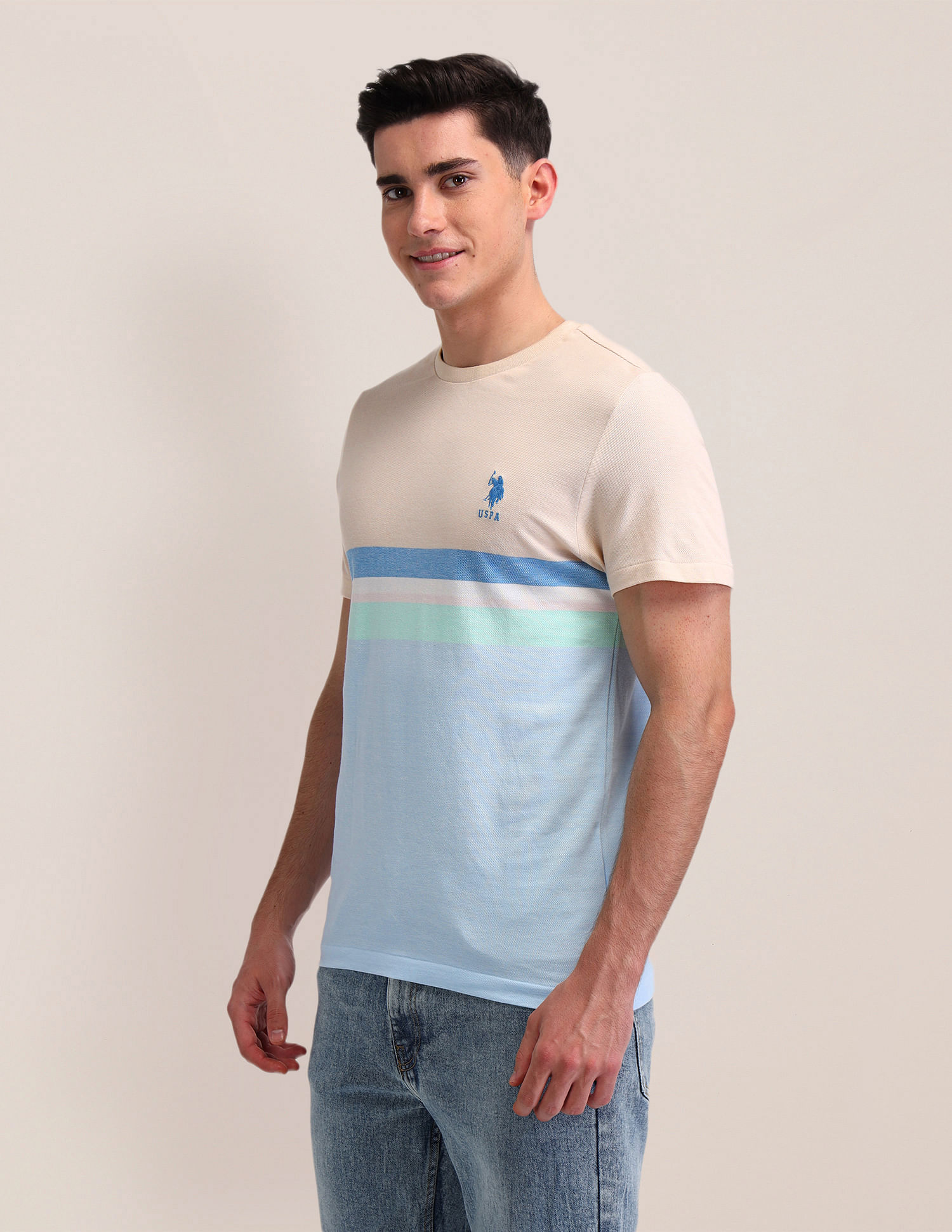 U.S. Polo Assn. Colourblocked Cotton T-Shirt