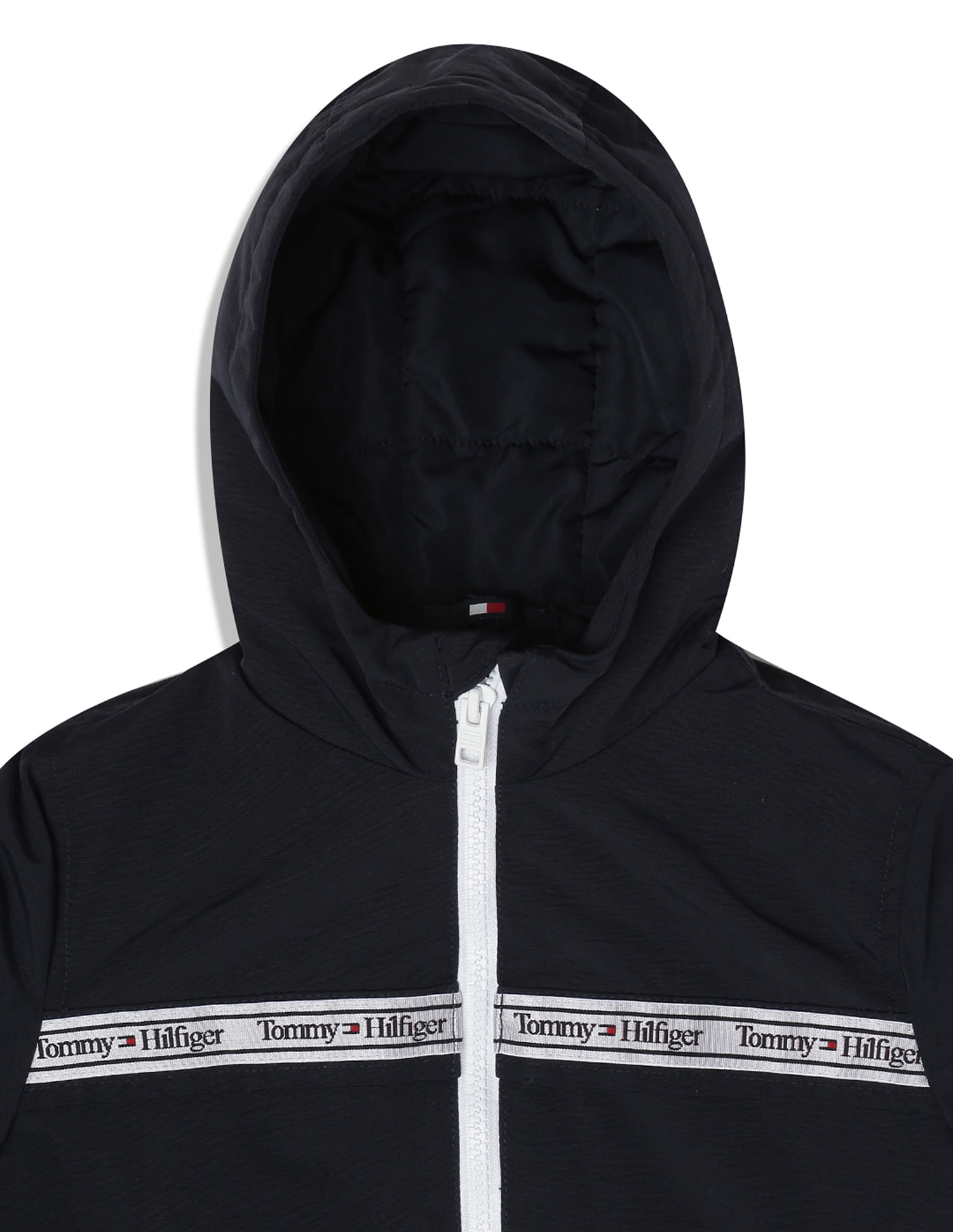 Tommy hilfiger hooded nylon deals tape jacket