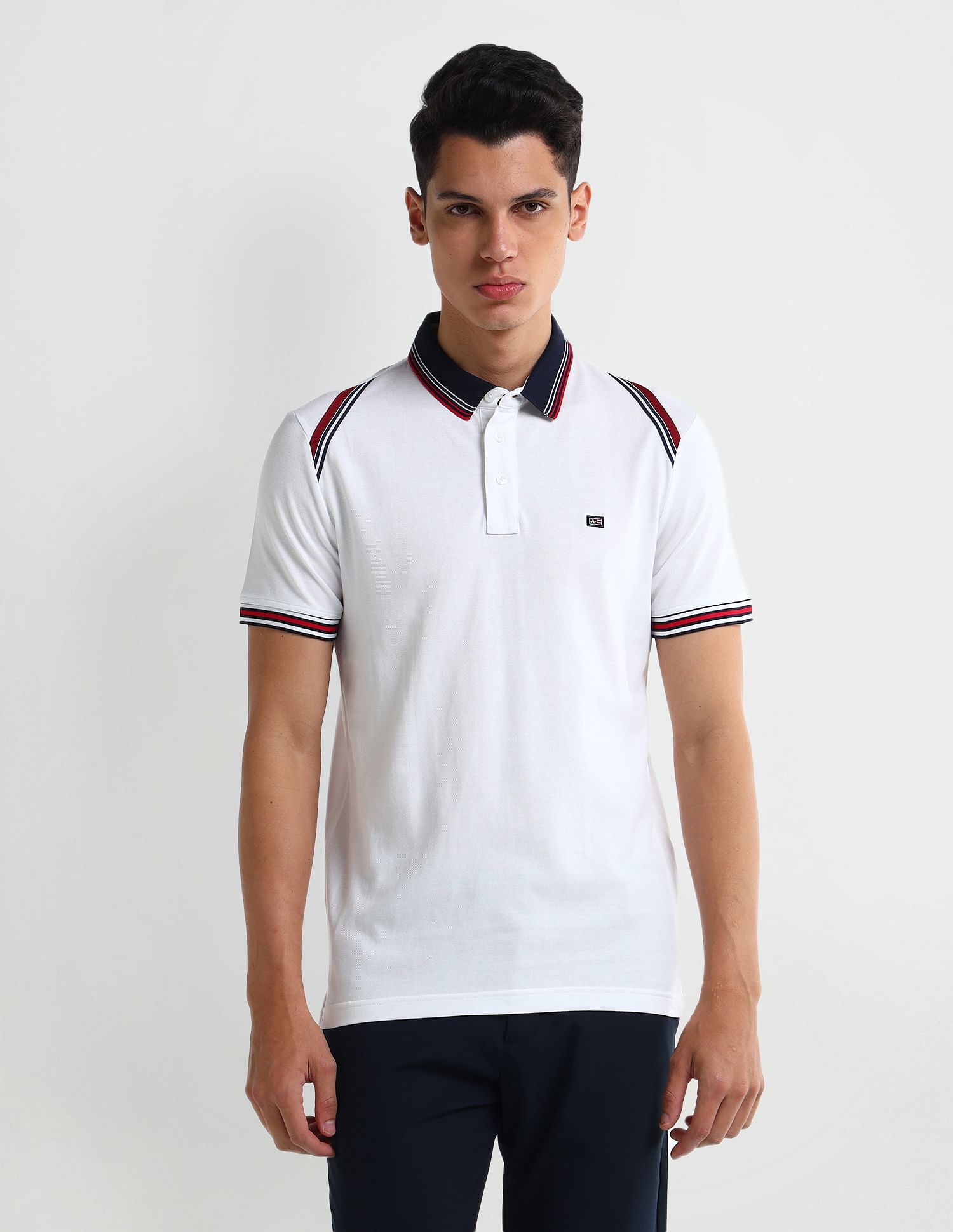 Arrow Sport Diagonal Striped Regular Fit Polo Shirt