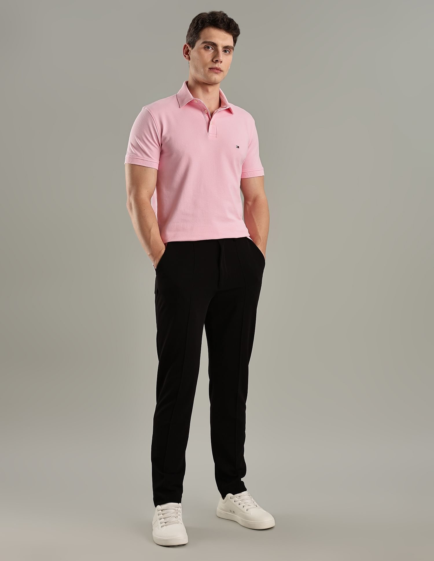 Tommy Hilfiger Solid Slim-Fit Cotton Polo T-Shirt