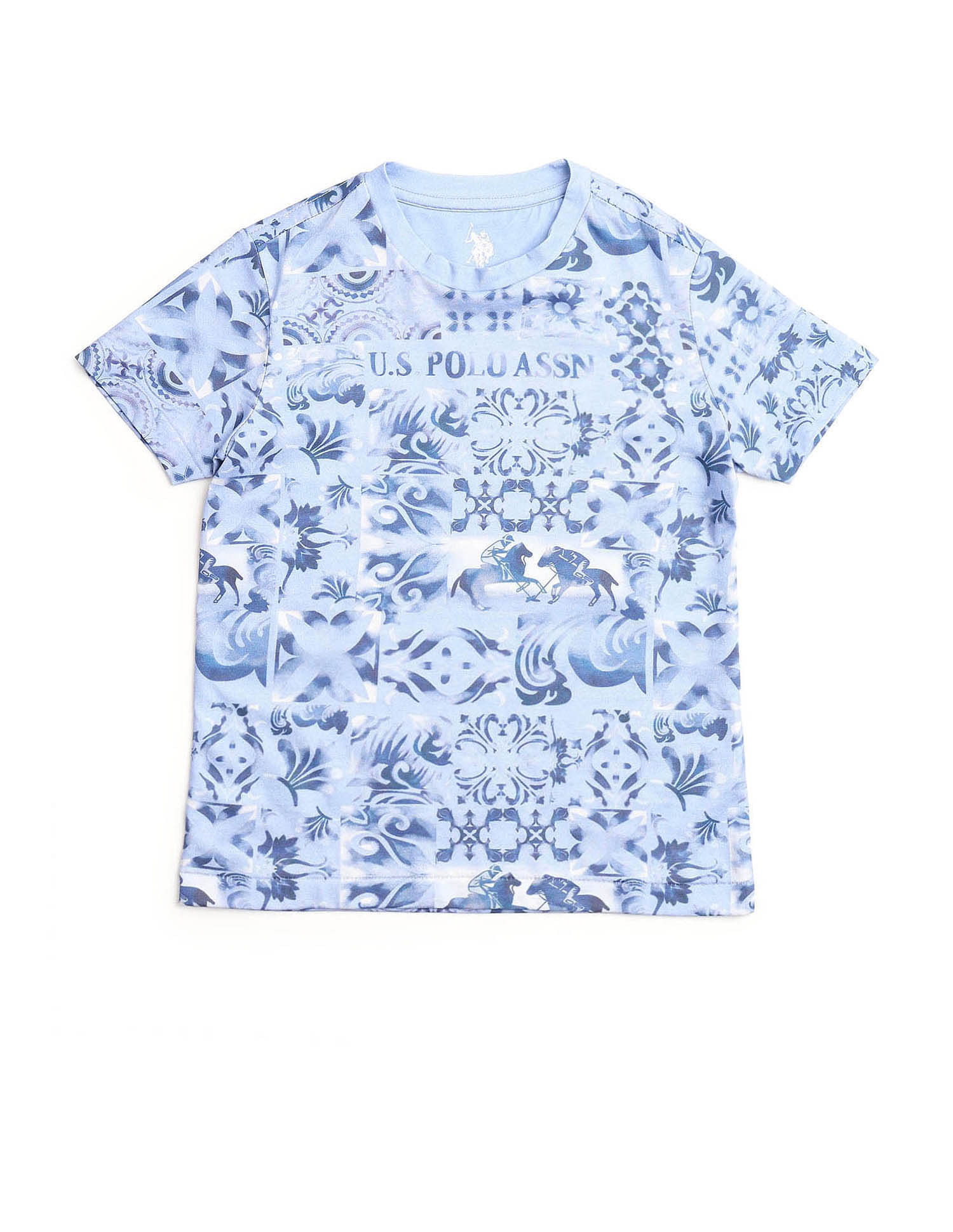 U.S. Polo Assn. Kids Boys Regular Fit All-Over Printed T-Shirt