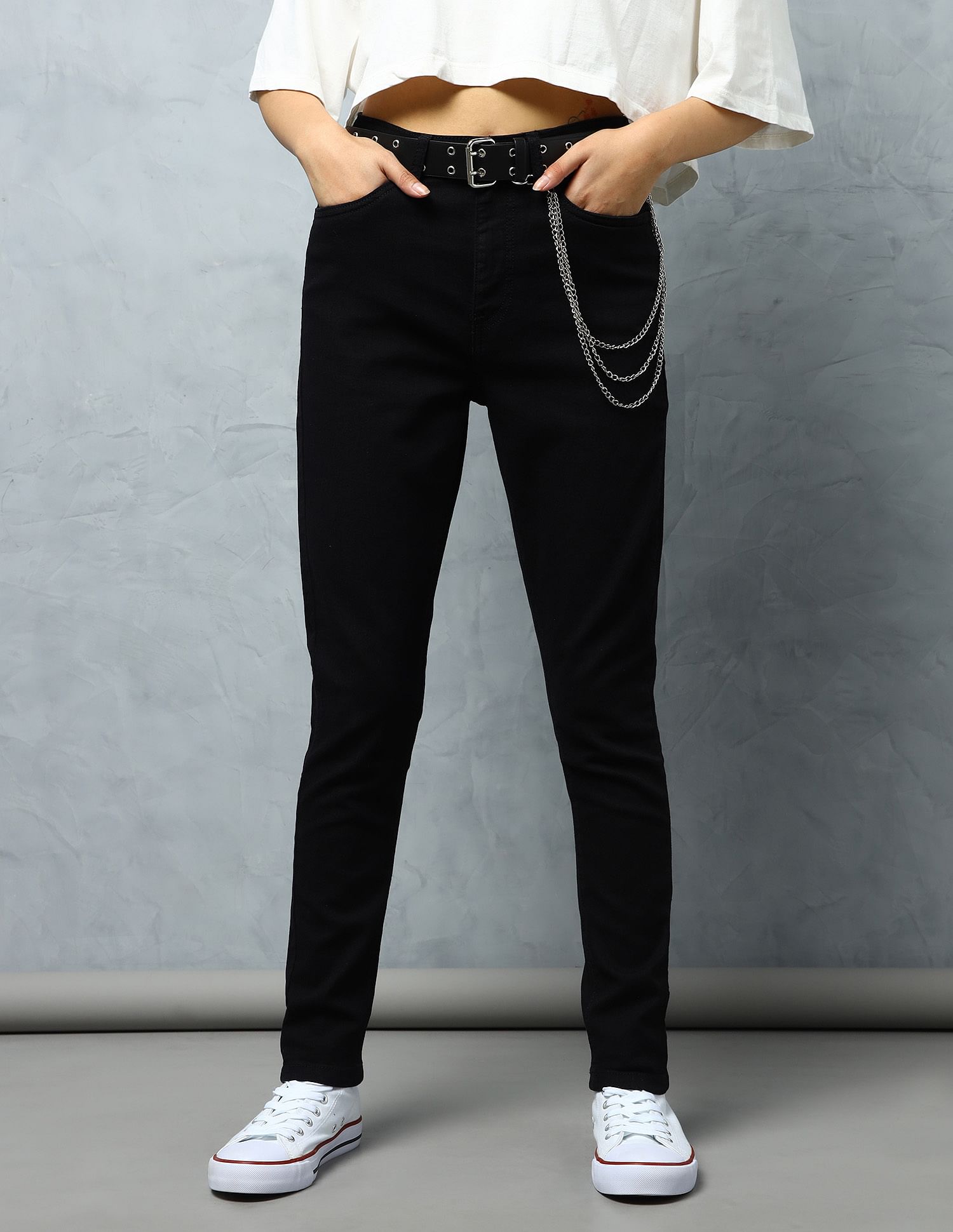 Flying Machine Women High Rise Veronica Skinny Fit Twill Jeans