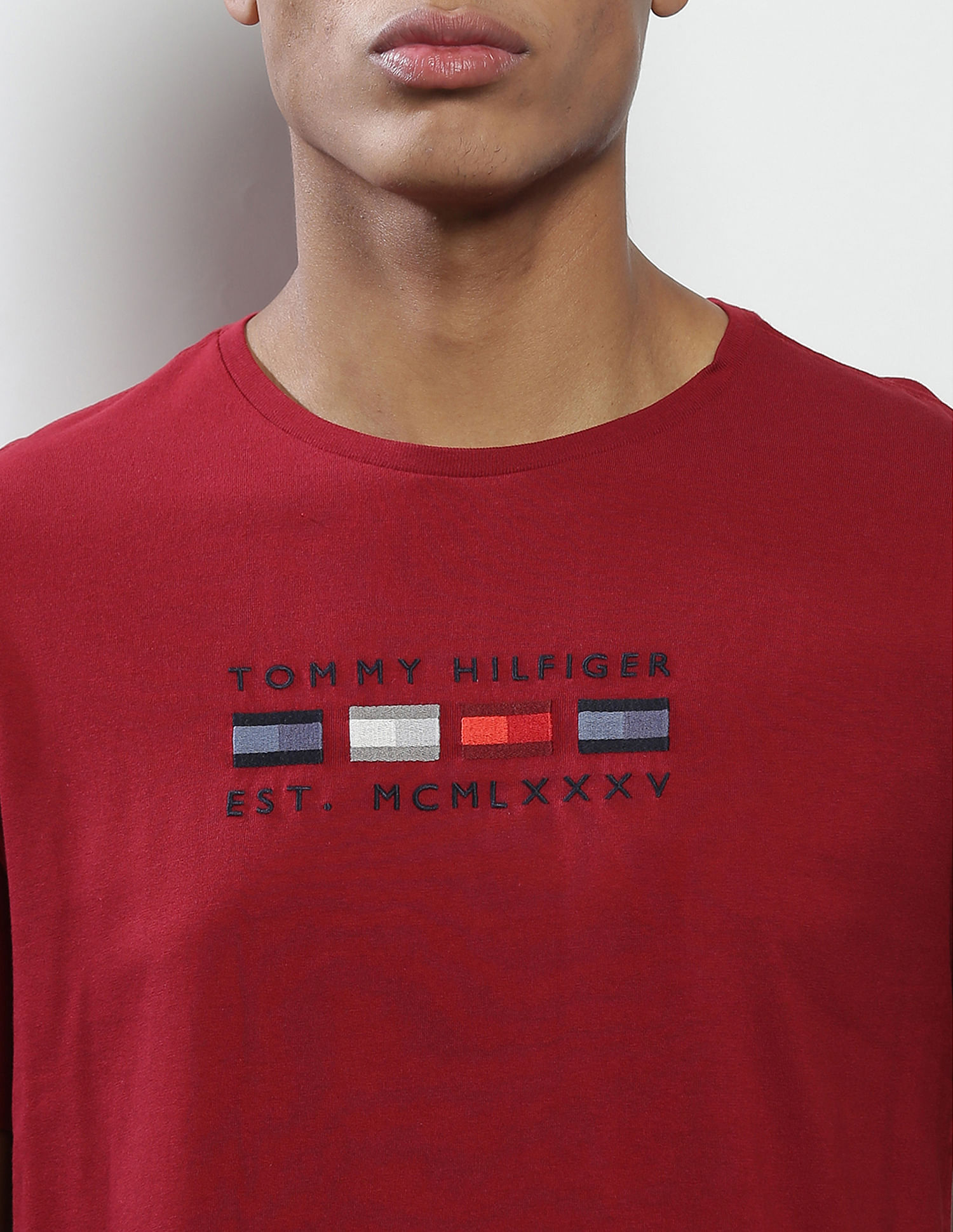 All red sale tommy hilfiger shirt