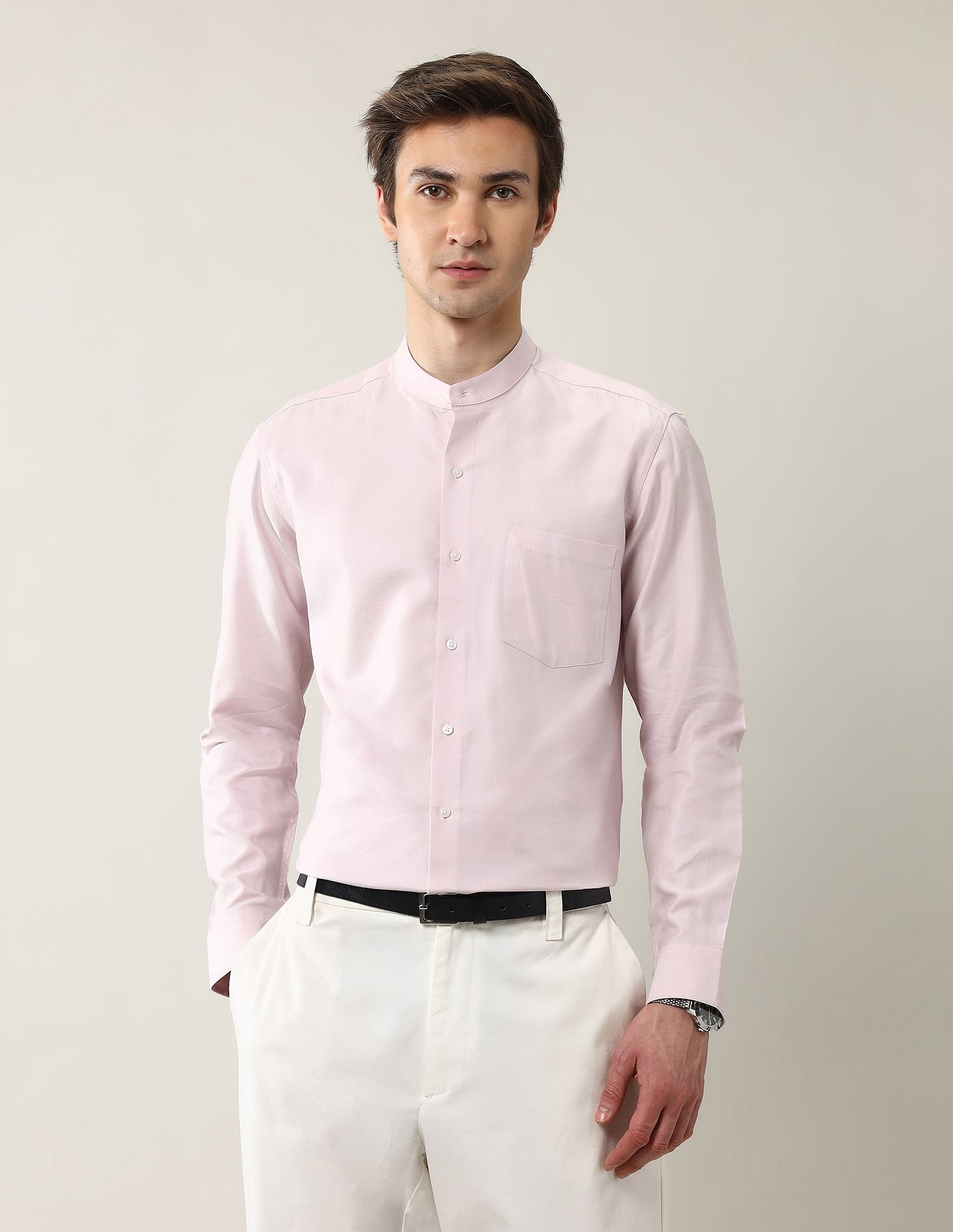 Arrow Manhattan Slim Fit Mandarin Collar Ceremonial Shirt