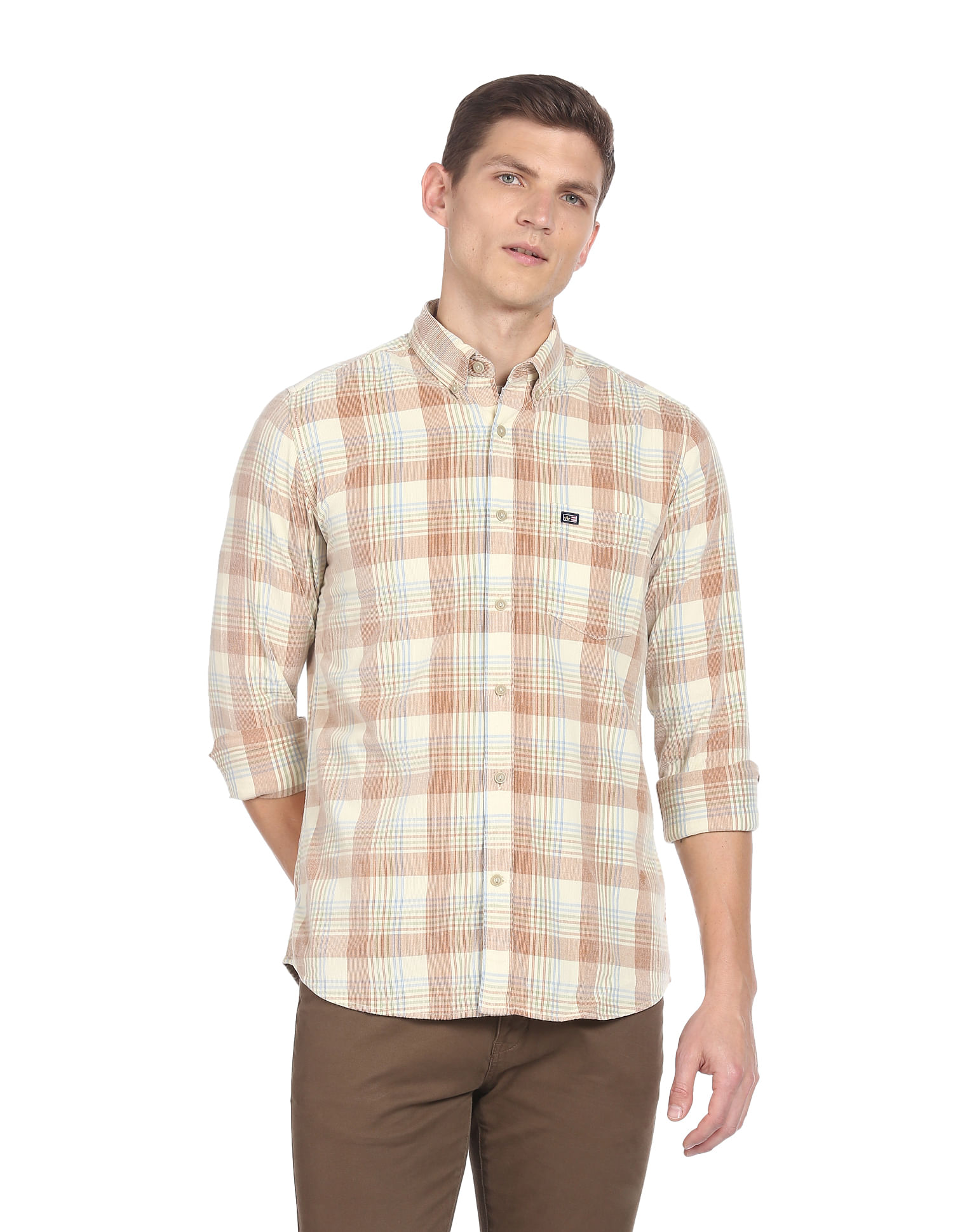 Arrow Sports Button Down Collar Corduroy Shirt