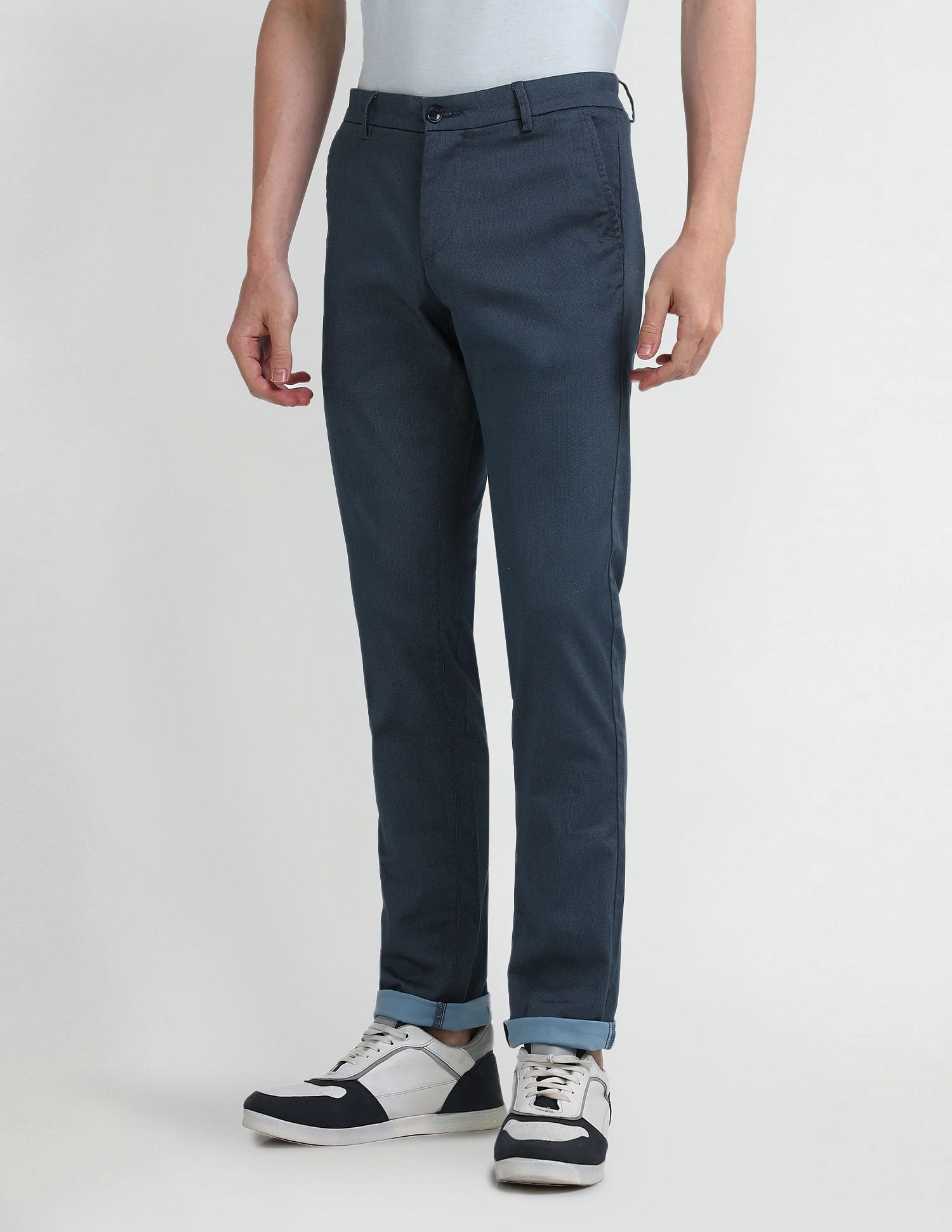 Arrow Sport Slim Fit Textured Trousers