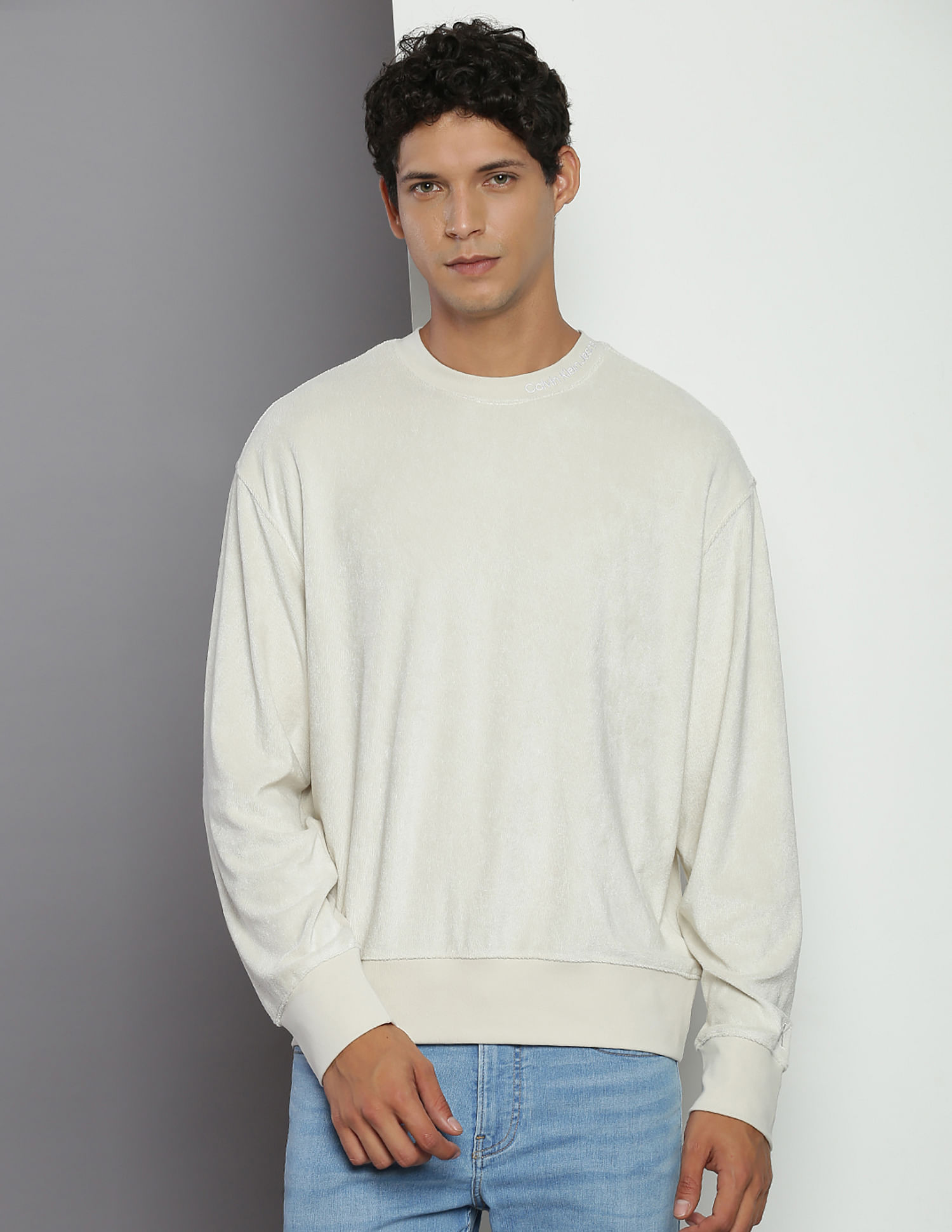 Calvin Klein Crew Neck Towelling Sweatshirt