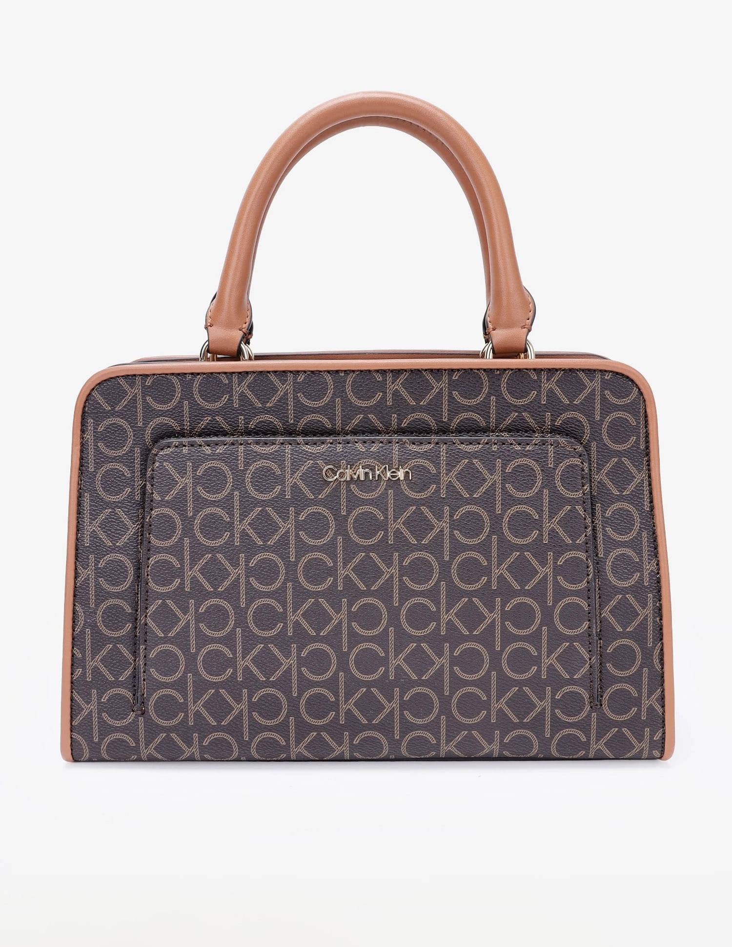 Buy Calvin Klein Logo Brown Pvc Handbag