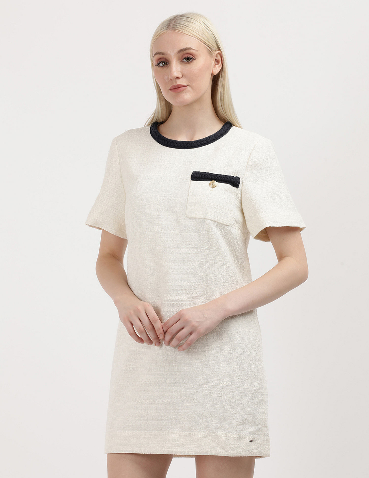 Tommy Hilfiger Tweed Co-Mix Short Shift Dress