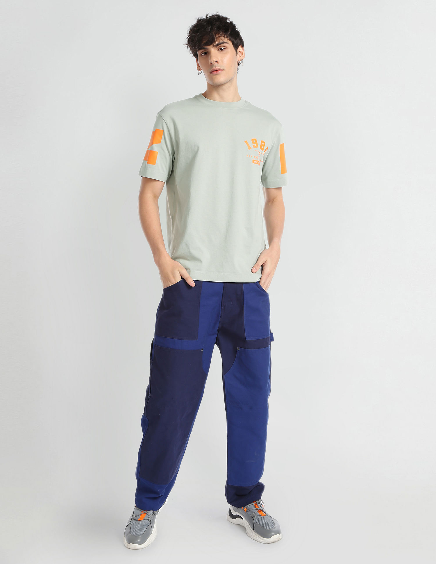 Flying Machine Rear Print Oversized T-Shirt