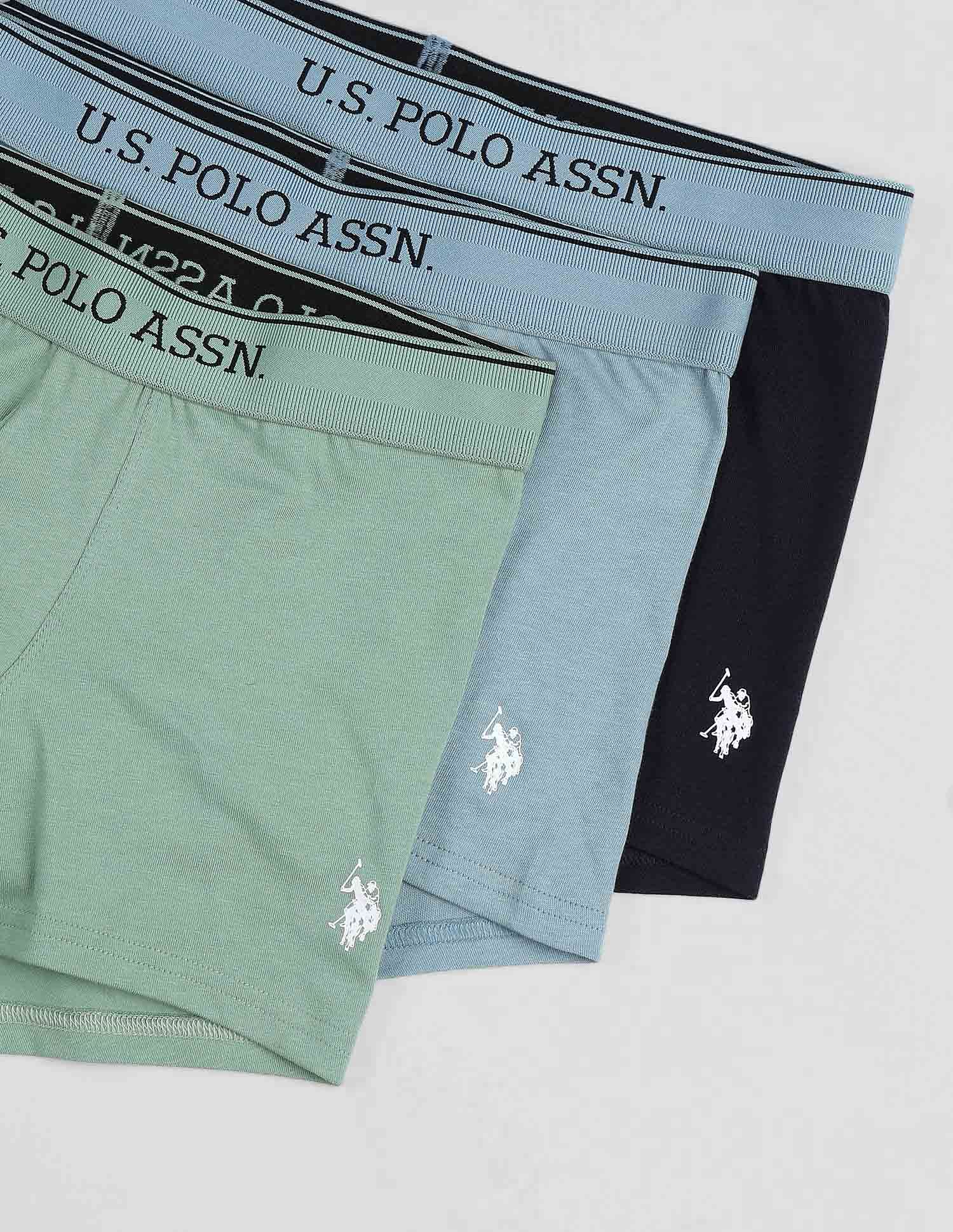 U.S. Polo Assn. Mid Rise Solid OET15 Trunks - Pack Of 3