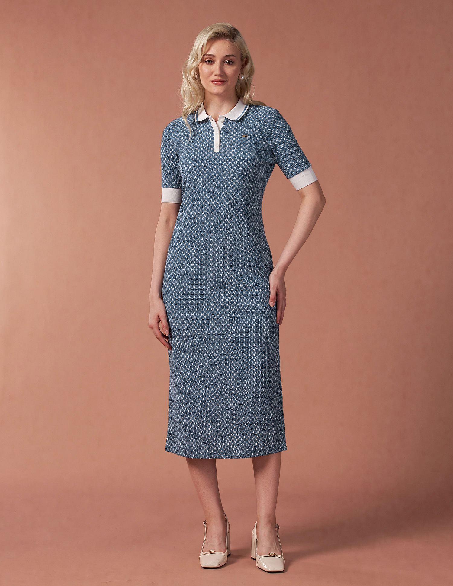 U.S. Polo Assn. Women Knitted Schiffli Polo Dress