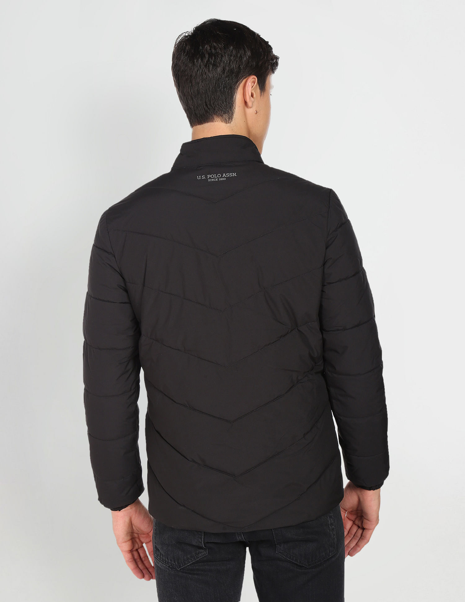 U.S. Polo Assn. Denim Co. High Neck Colour Block Padded Jacket