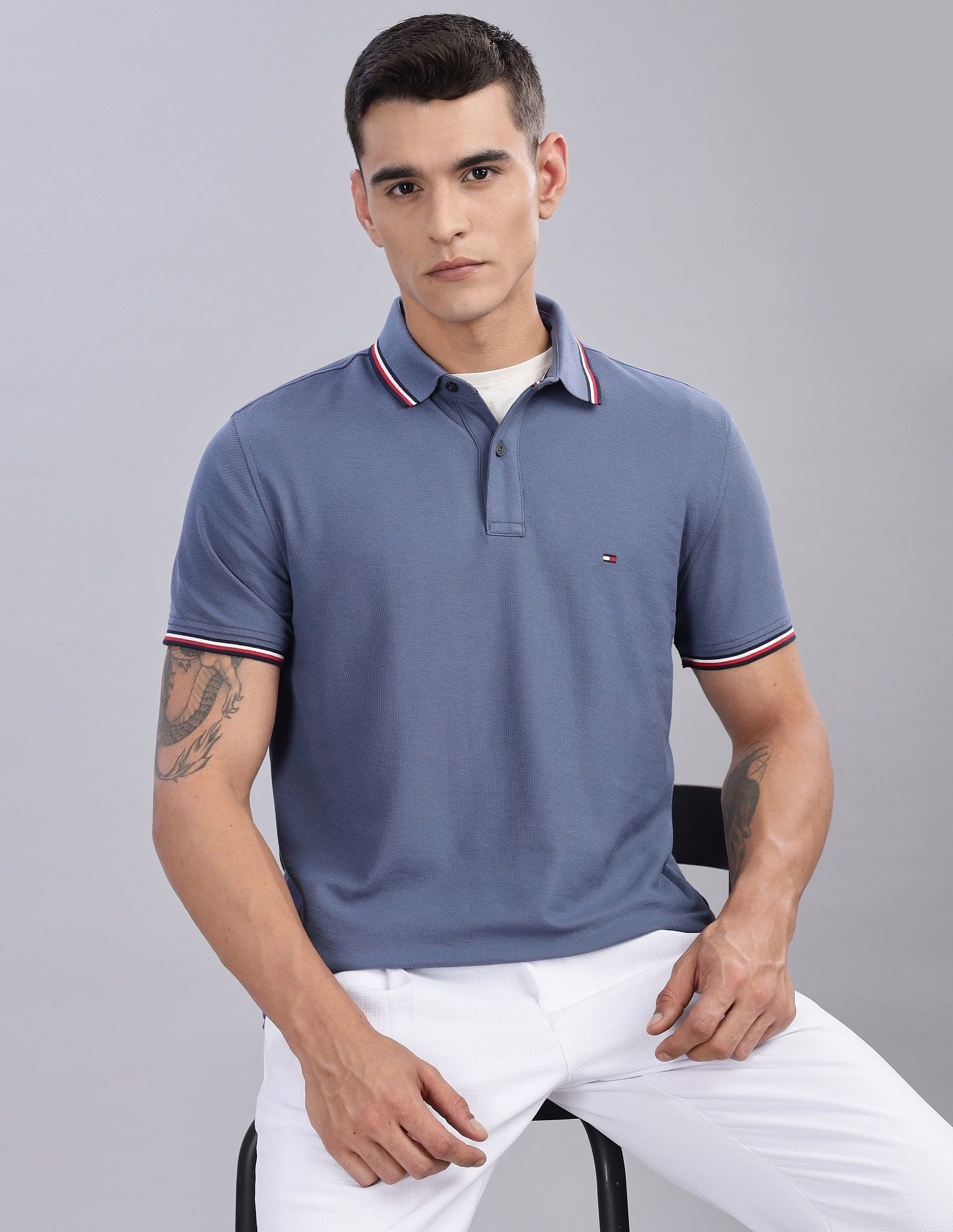 Tommy Hilfiger Solid Regular-Fit Cotton Polo Shirts