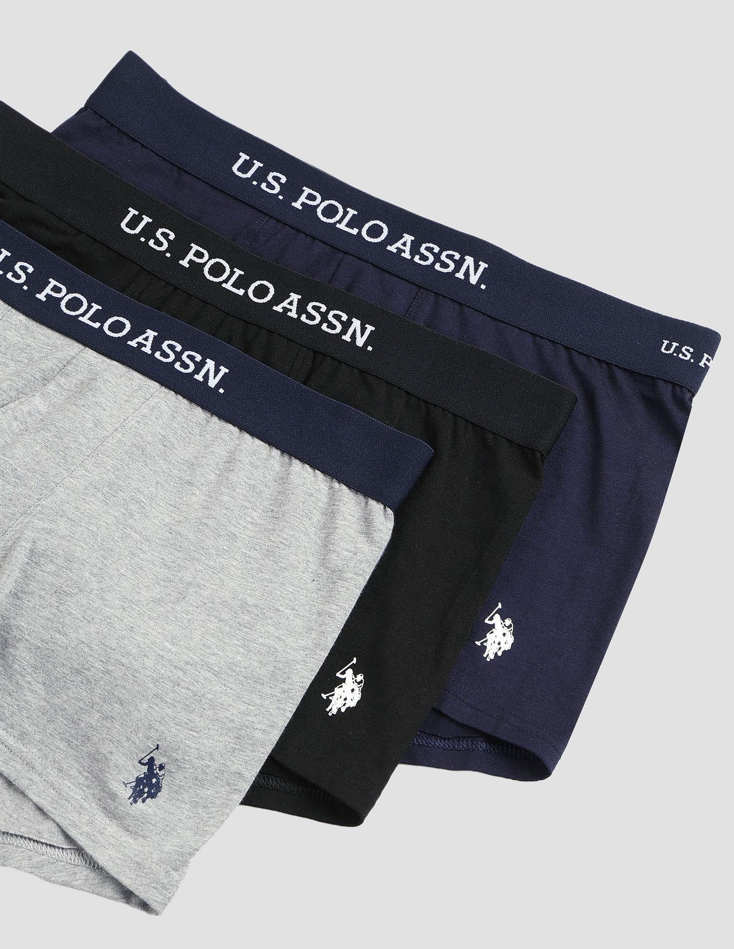 USPA Innerwear Anti Microbial Solid OET13 Trunks - Pack Of 3