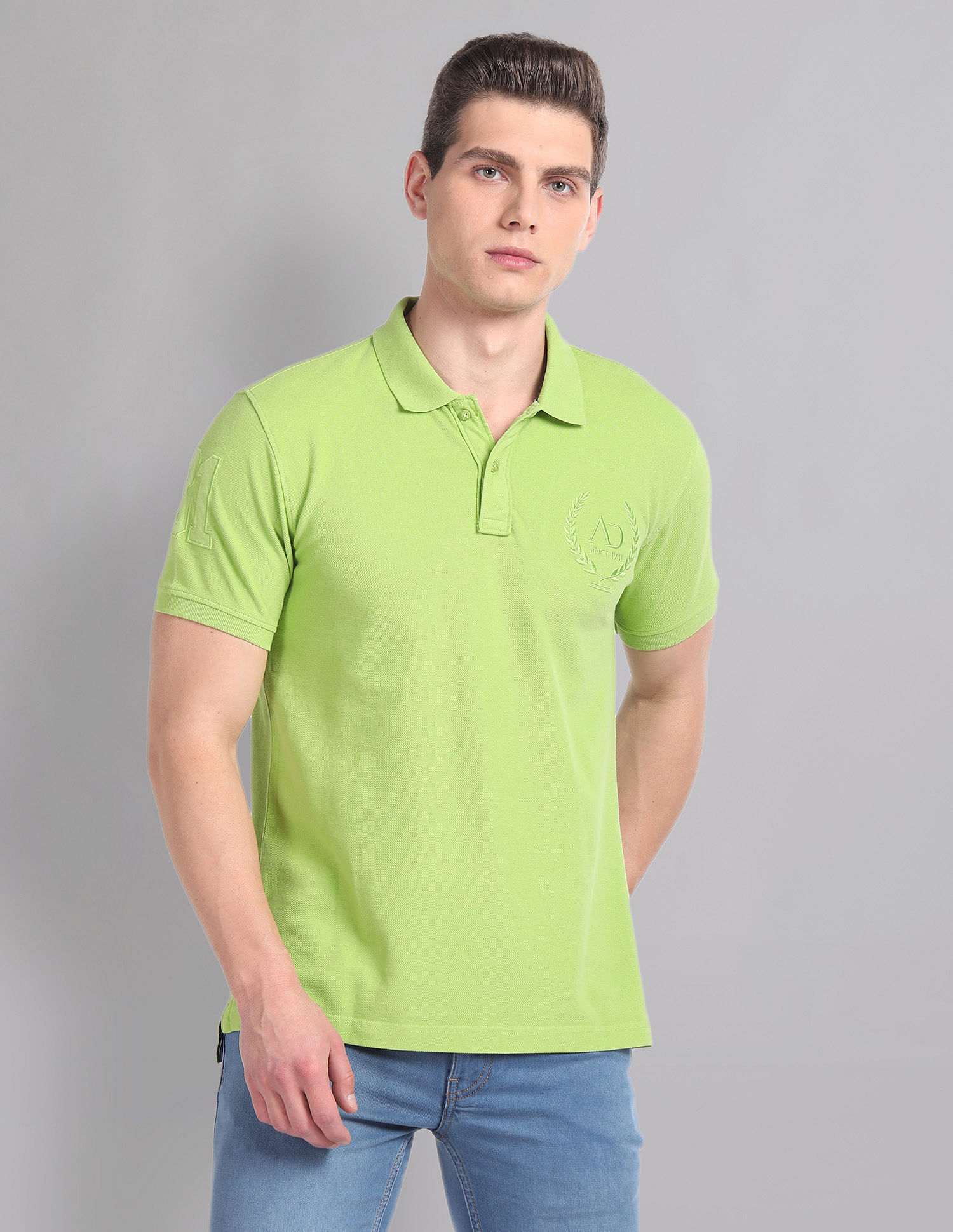 AD by Arvind Embroidered Logo Profound Polo Shirt