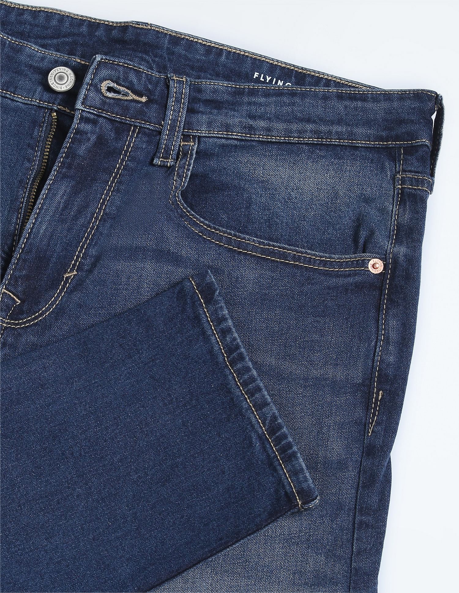 Flying Machine Slash Slim Tapered Stone Wash Jeans