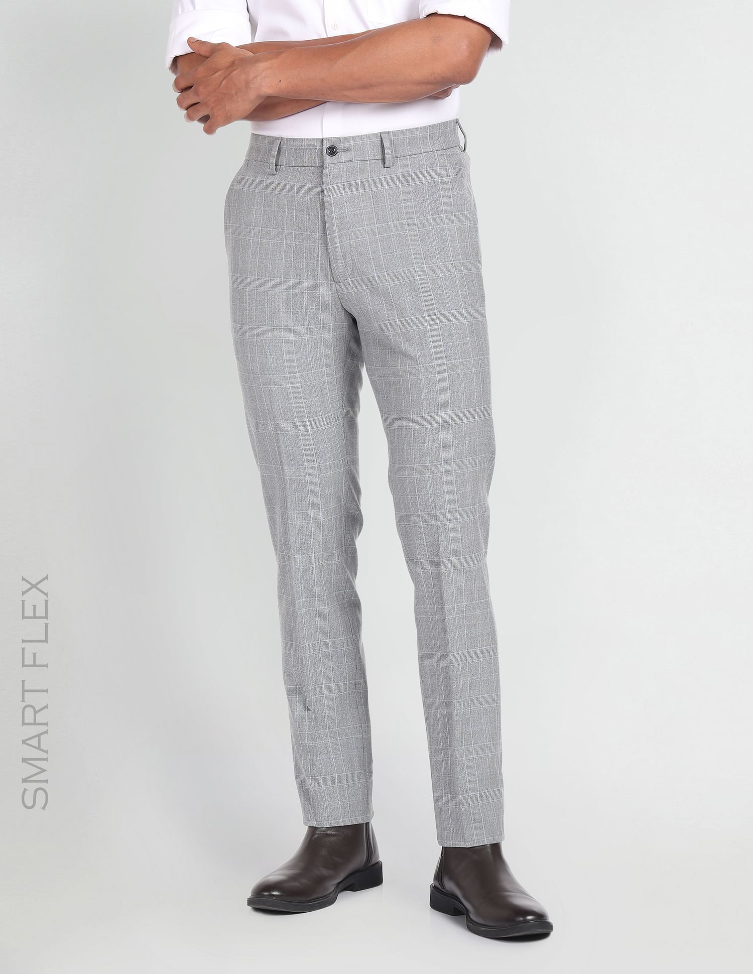 Arrow Newyork Tartan Check Dobby Trousers