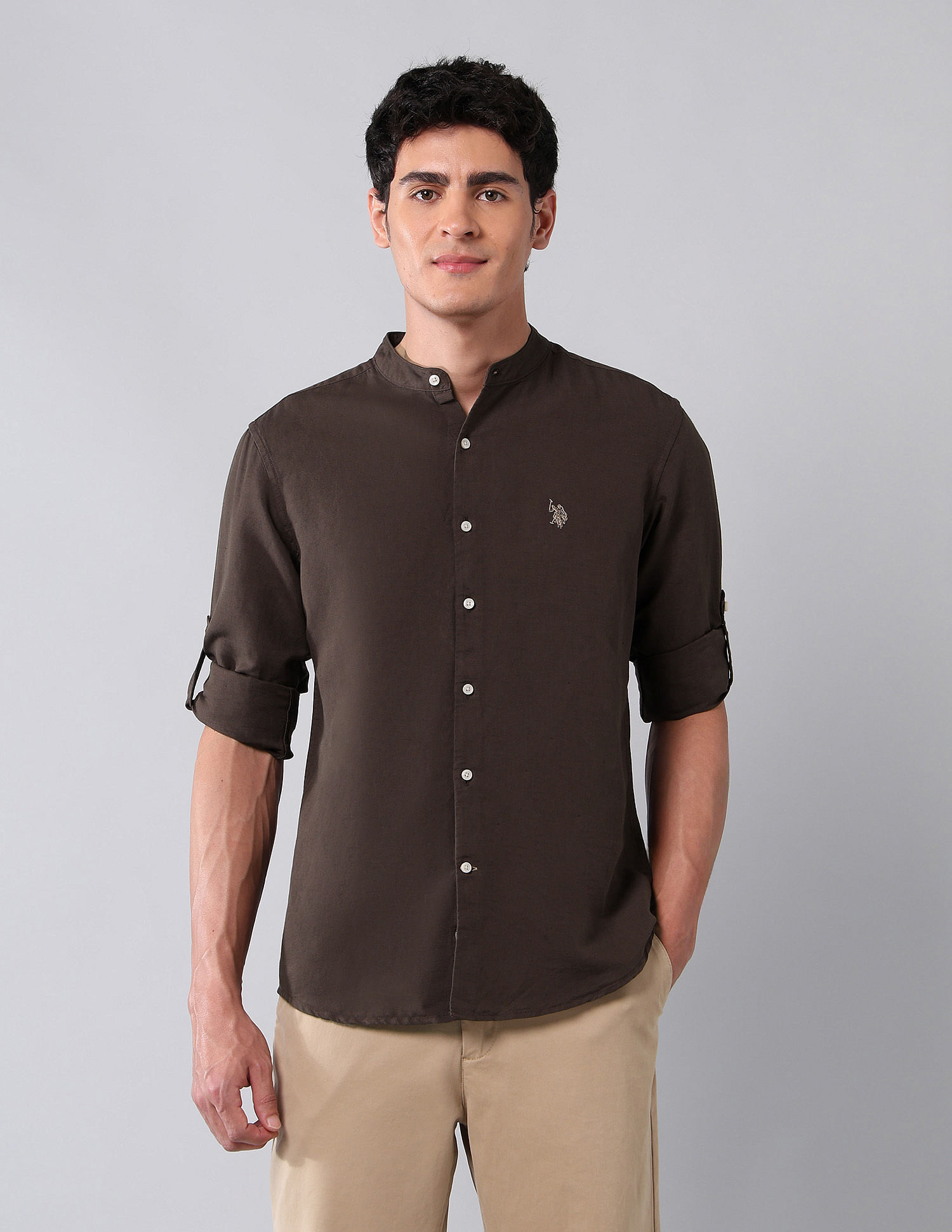 U.S. Polo Assn. Denim Co. Solid Regular Fit Poplin Shirt