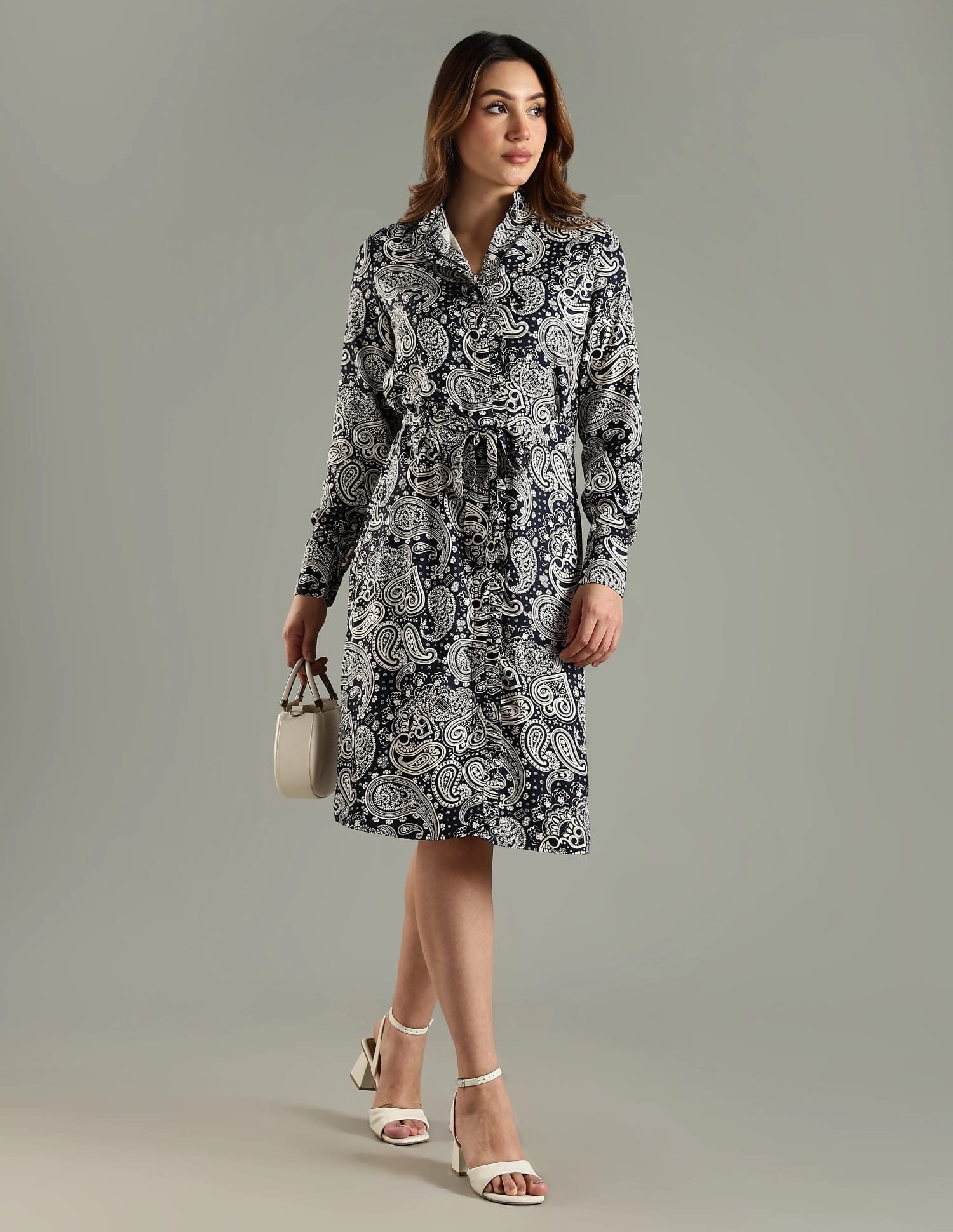 Buy Tommy Hilfiger Viscose Mandarin Collar A-Line Dress - NNNOW.com