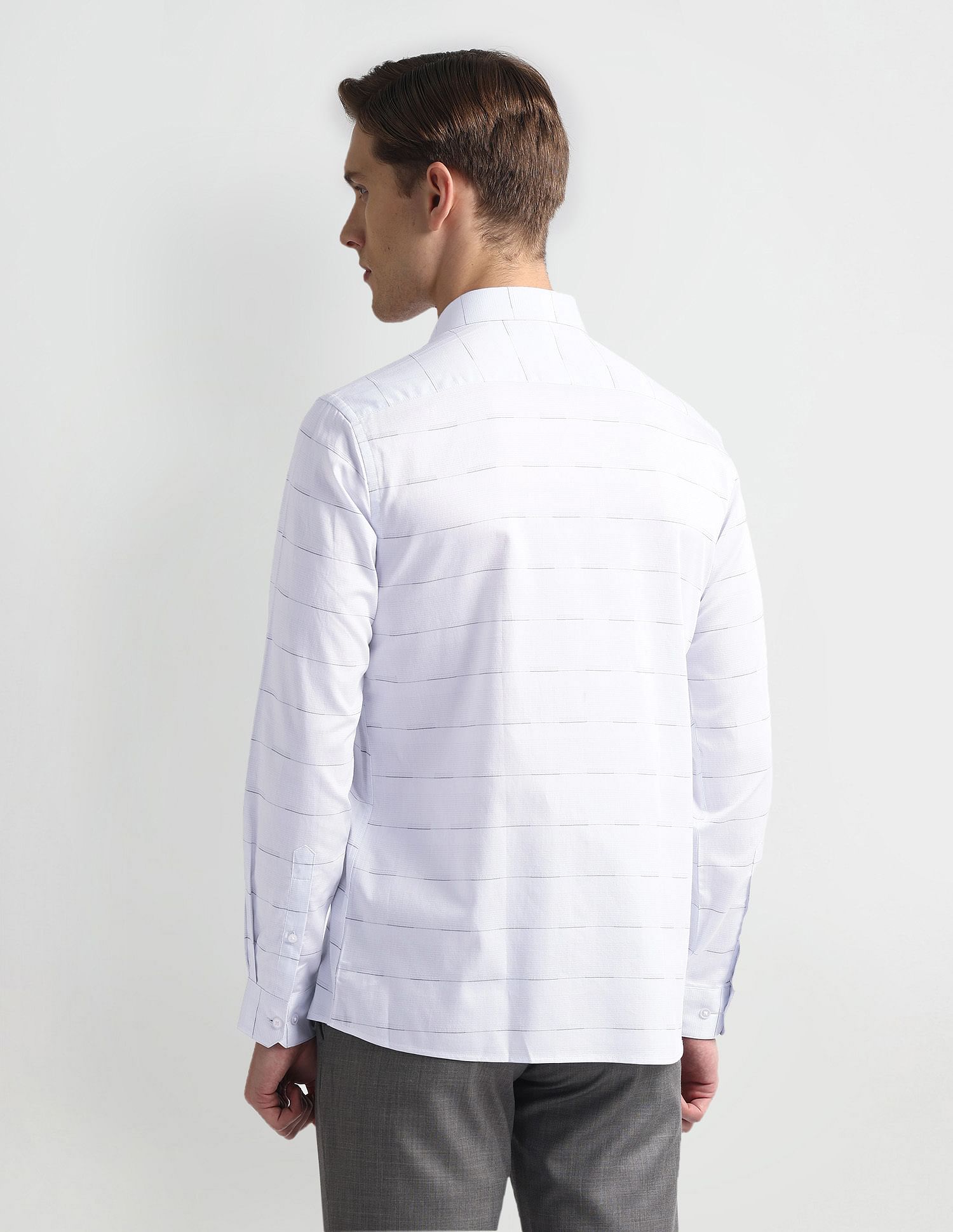 Arrow Newyork Horizontal Stripe Slim Fit Shirt