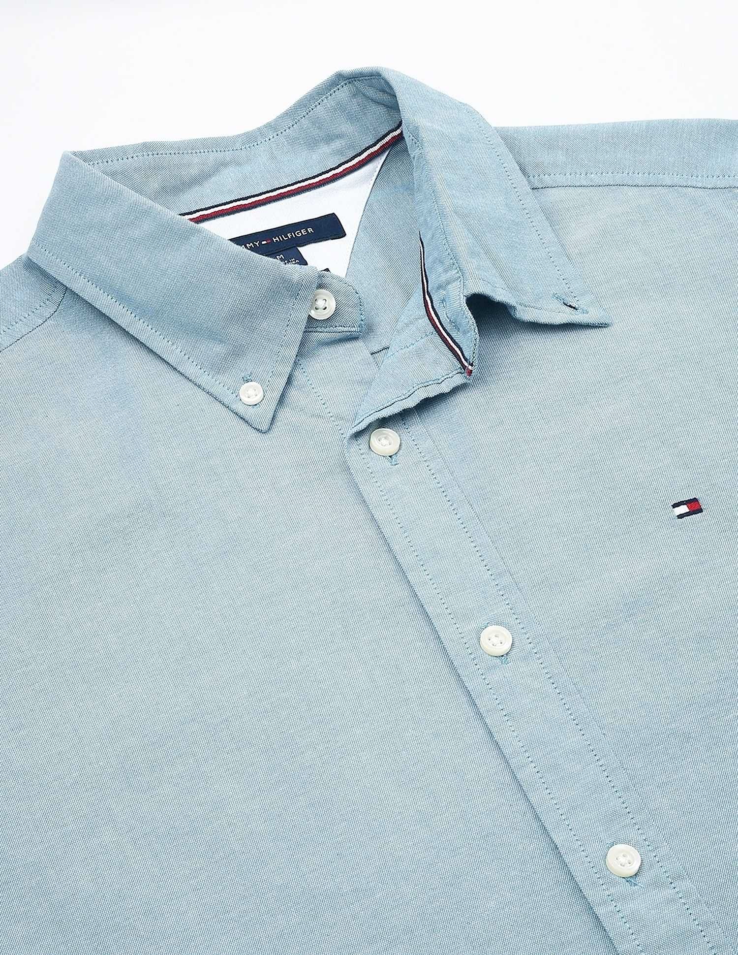 Tommy Hilfiger Solid Regular-Fit Cotton Shirt