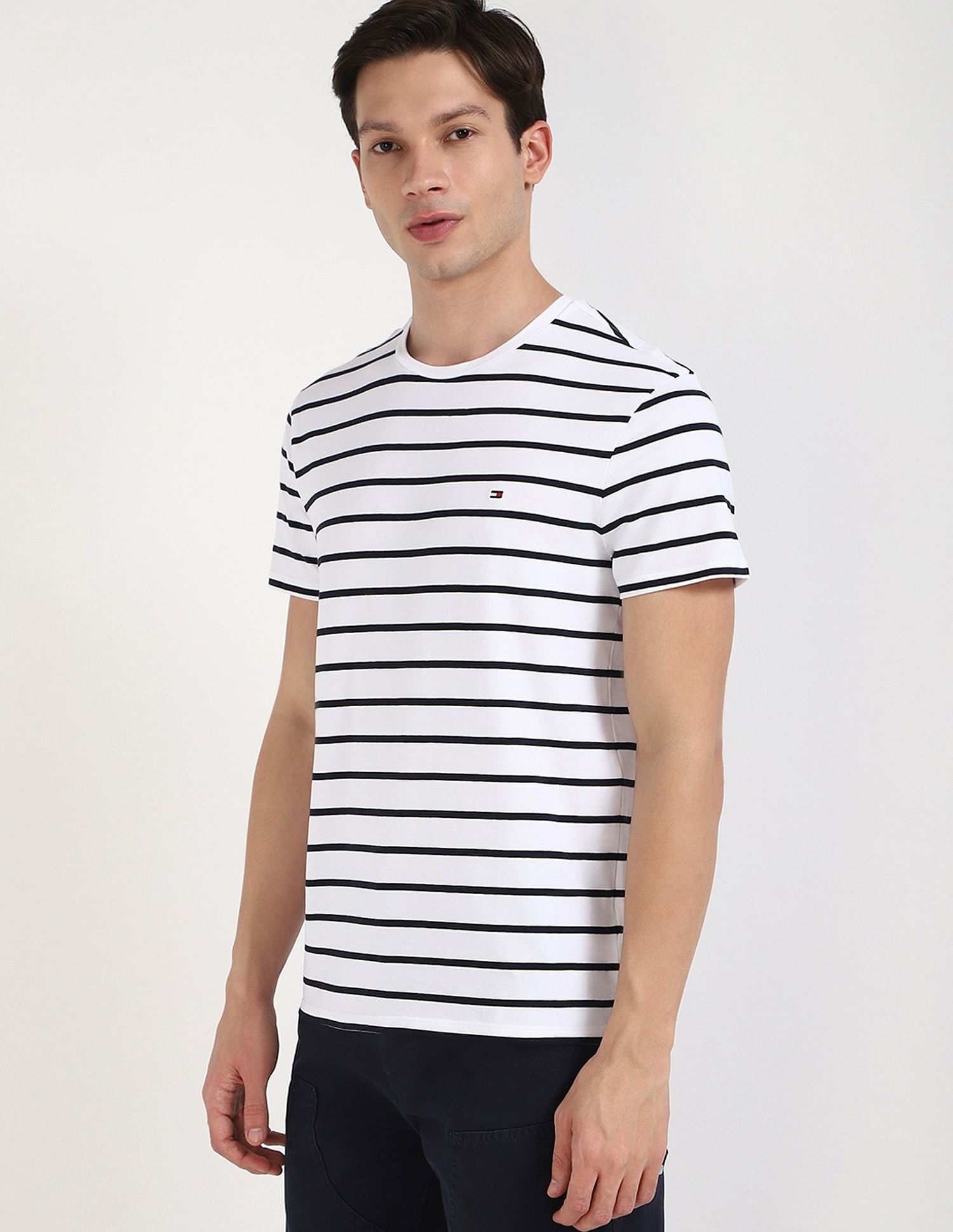 Tommy Hilfiger Striped Regular-Fit Cotton T-Shirt