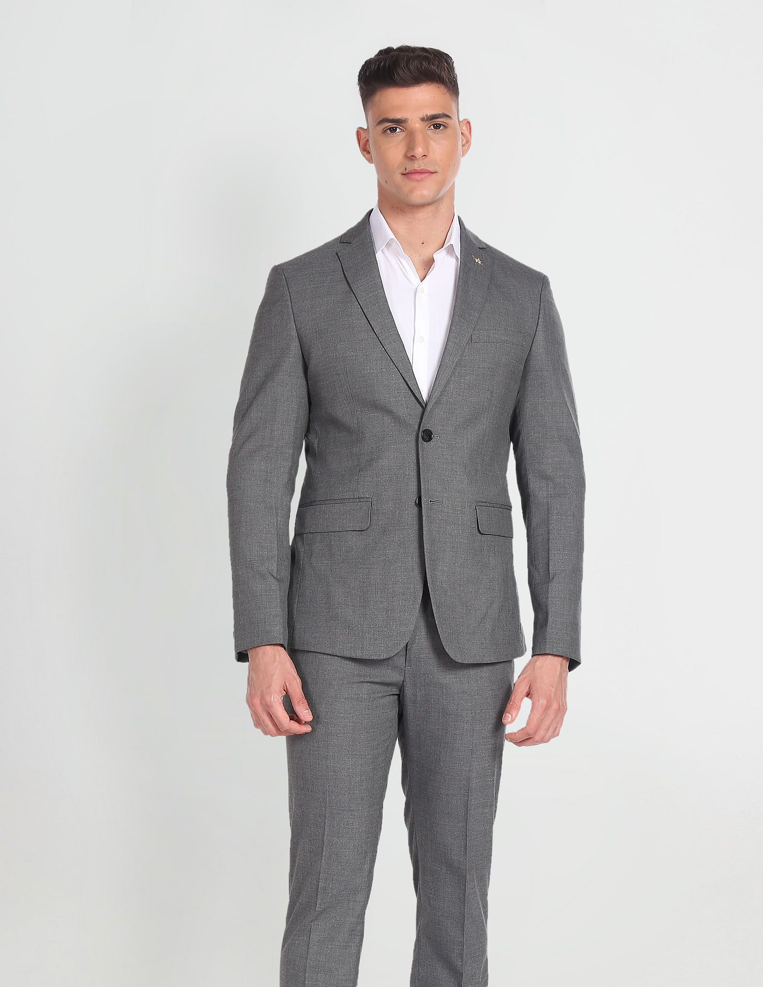 Buy Arrow Solid Tailored Fit Formal Suit 