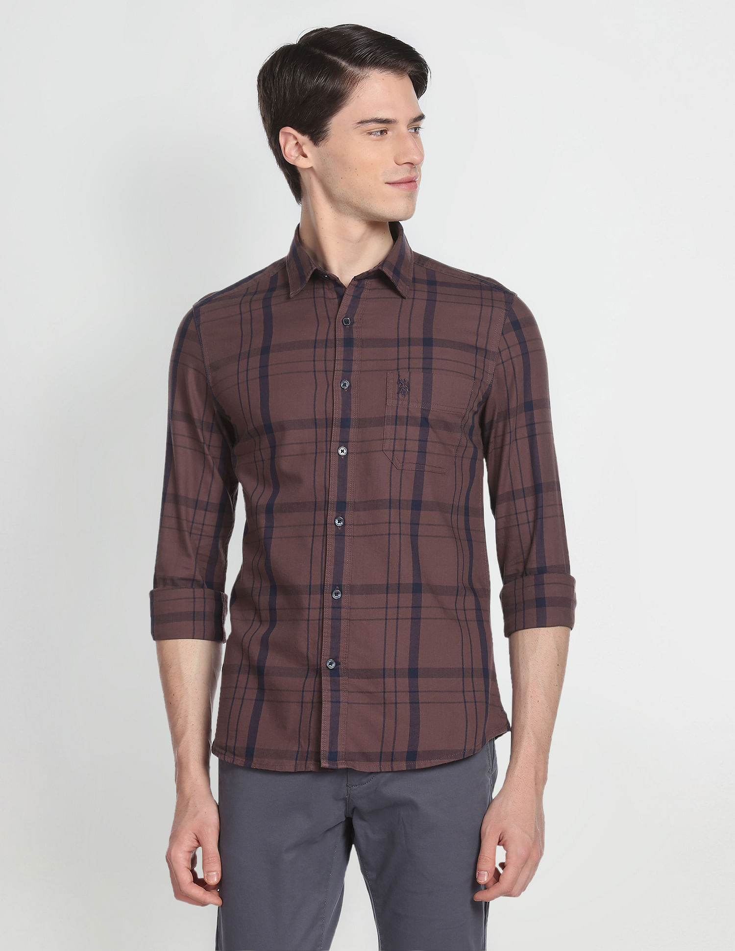 U.S. Polo Assn. Denim Co. Tartan Check Cotton Twill Casual Shirt