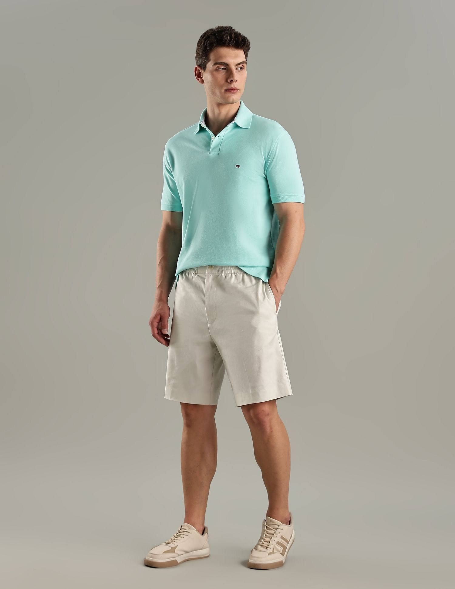 Tommy Hilfiger Solid Regular-Fit Cotton Polo T-Shirt