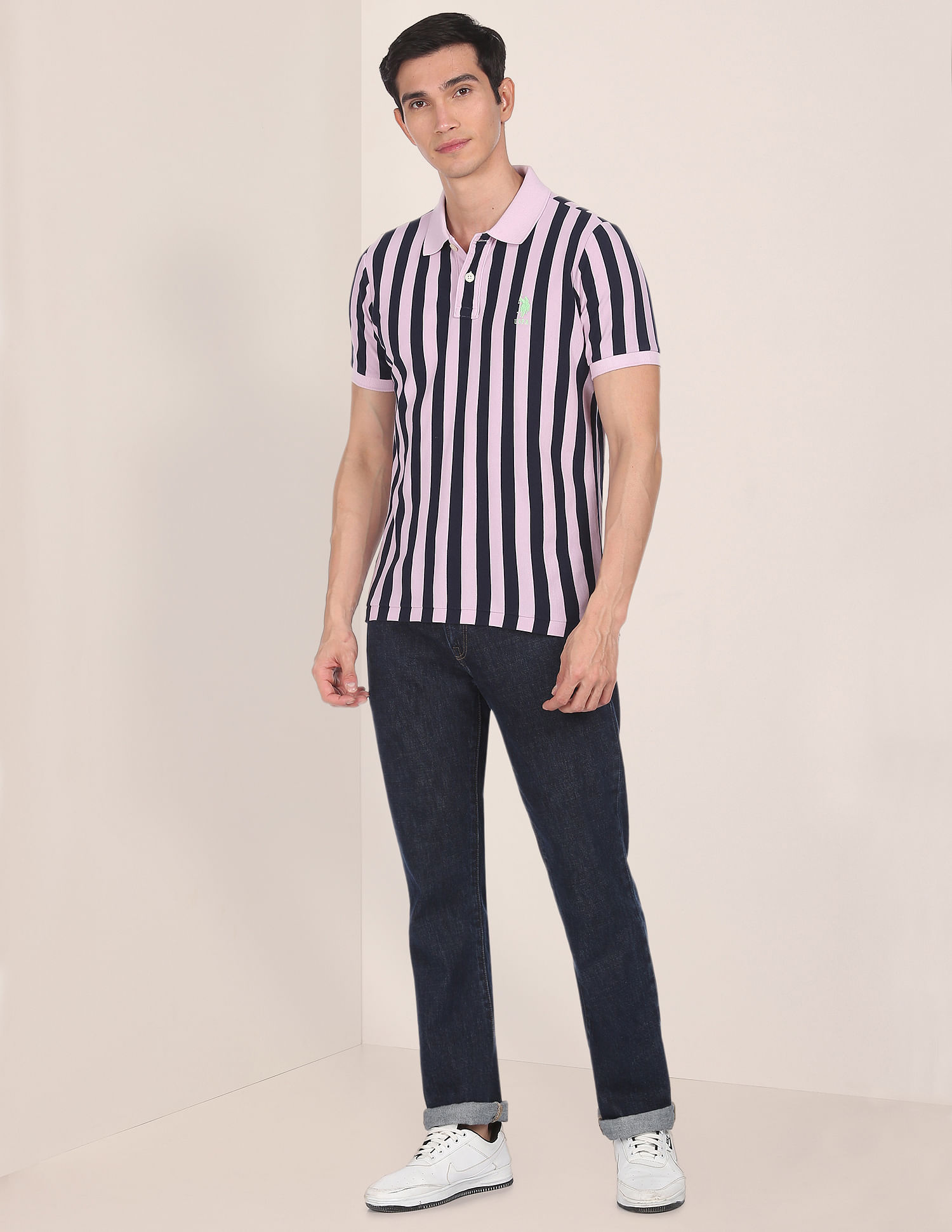 U.S. Polo Assn. Pique Striped Polo Shirt