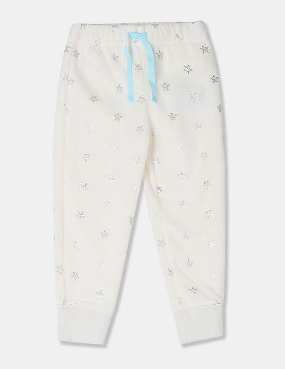 Buy GAP Girls White Star Print Pro Fleece Joggers NNNOW