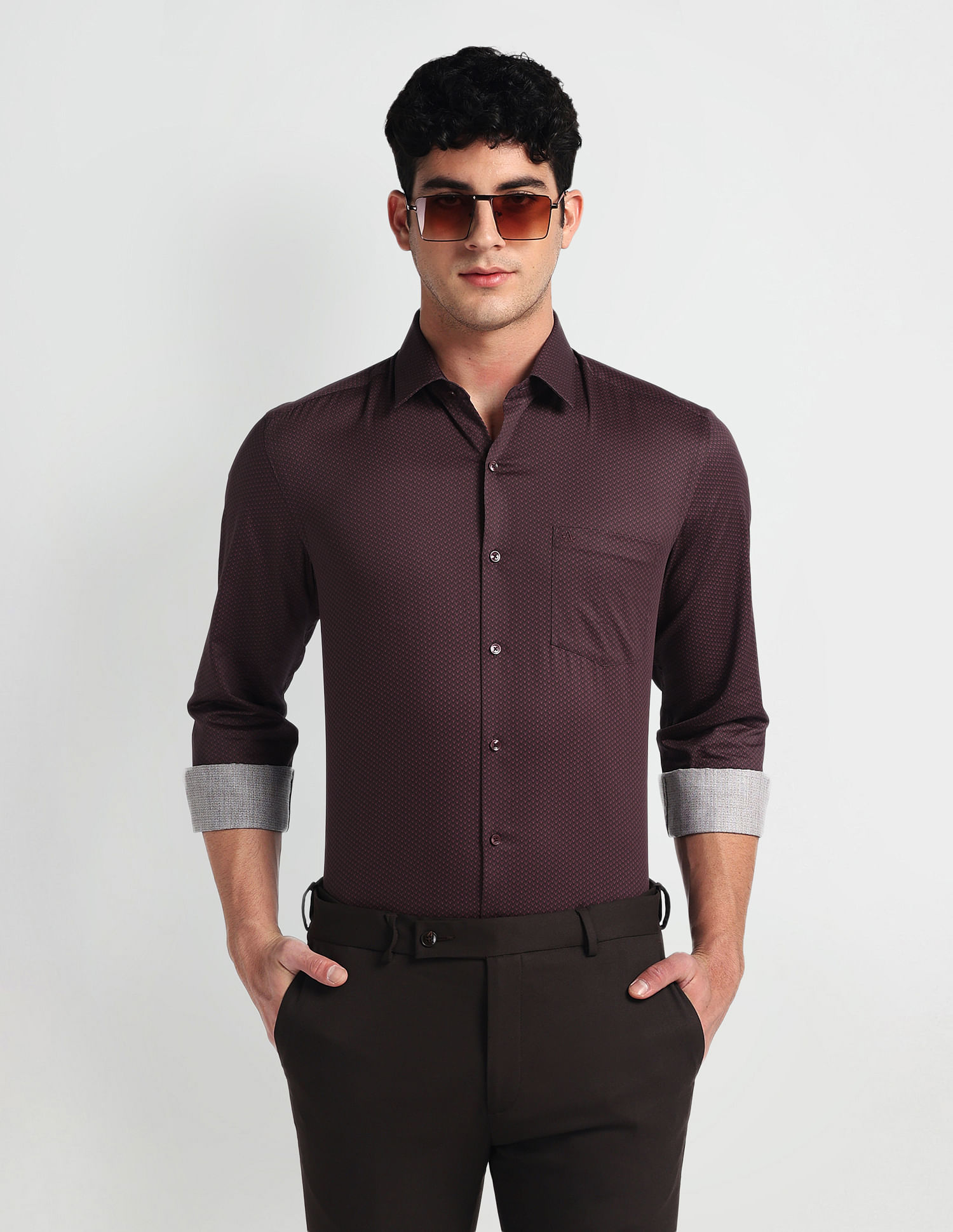 Arrow Manhattan Slim Fit Pattern Shirt