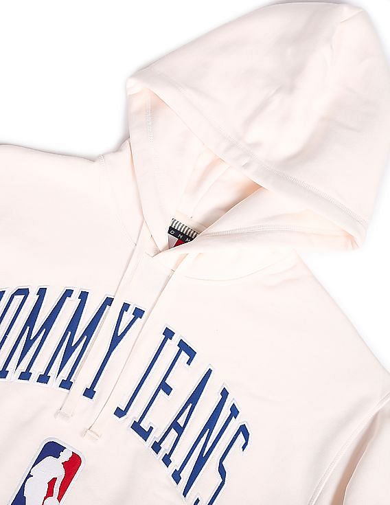Tommy Hilfiger Nba Logo-embroidered Cotton-blend Hoody in White